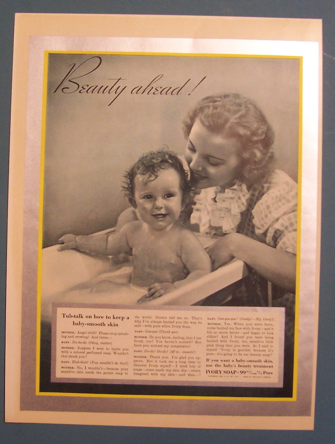 1938 Ivory Soap with Woman Giving A Child A Bath