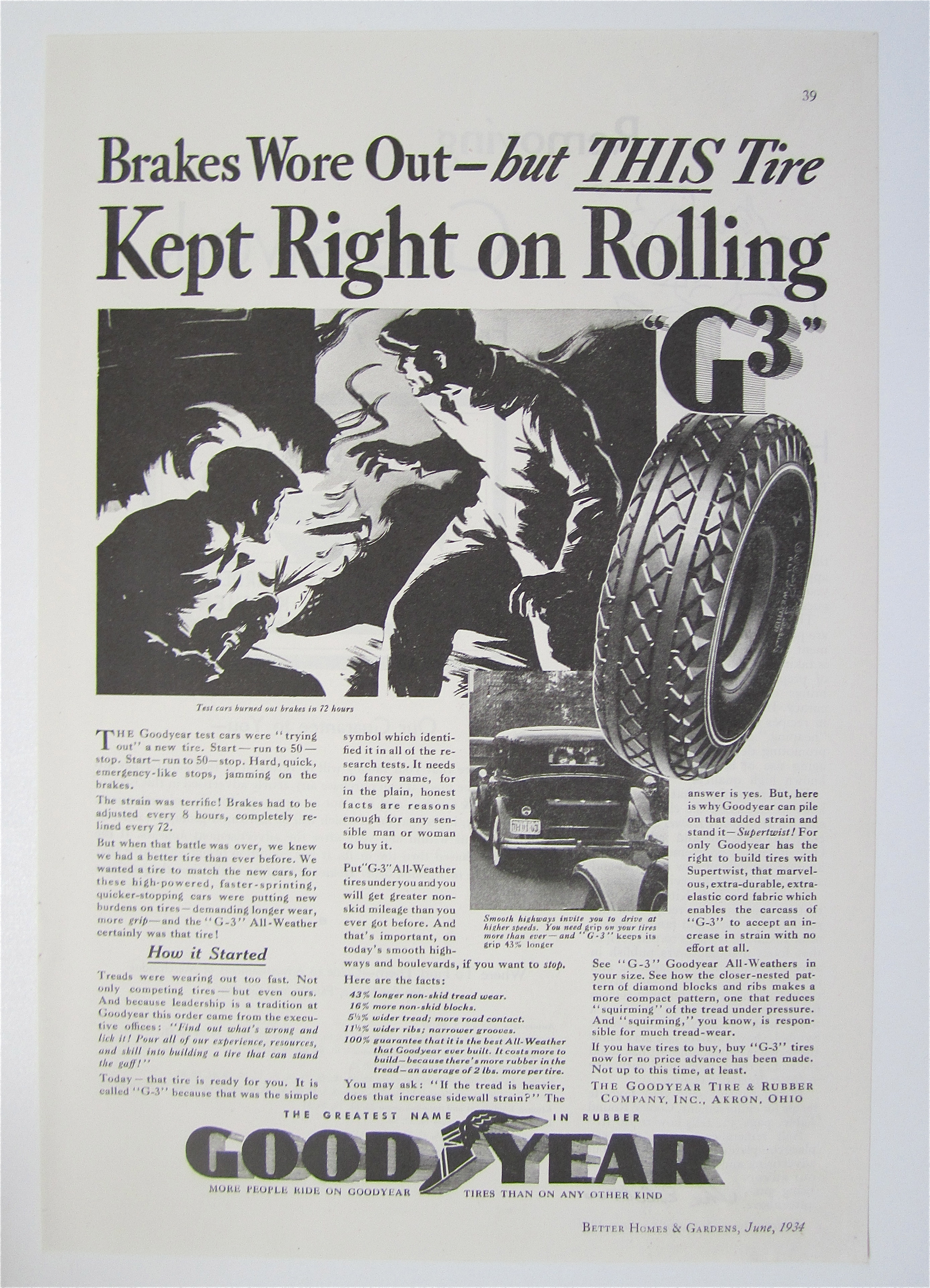1934 Goodyear Tires with Brakes Wore Out