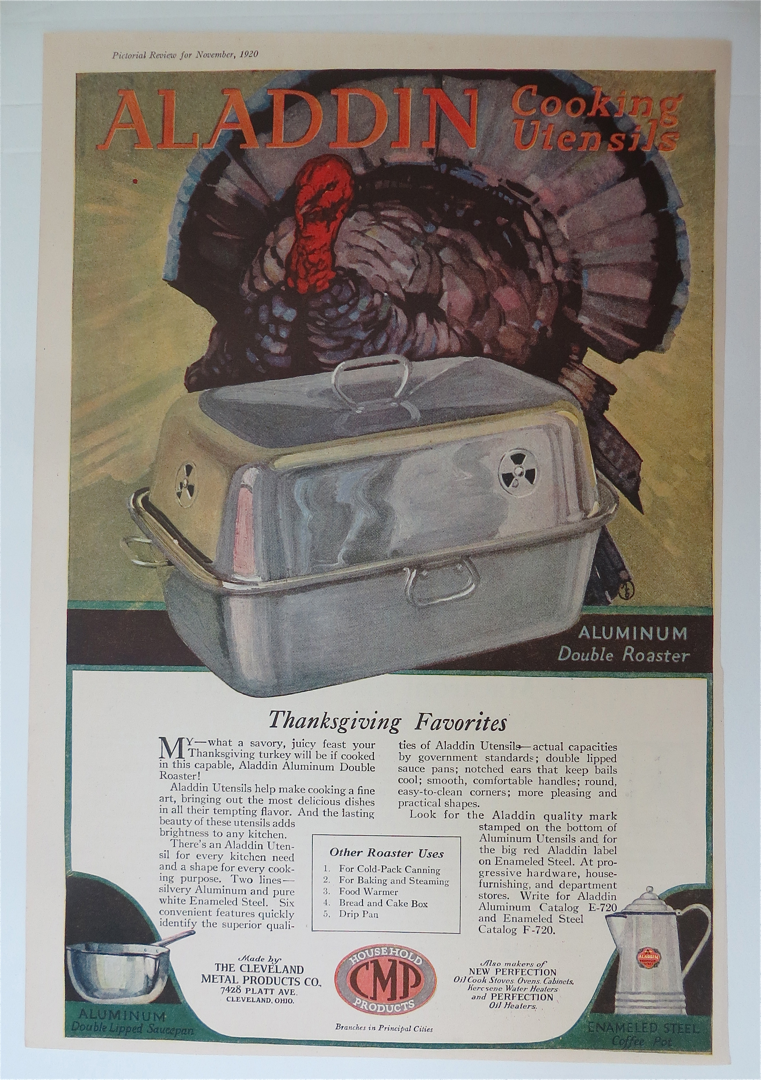 1920 Aladdin Aluminium Double Roaster with Turkey