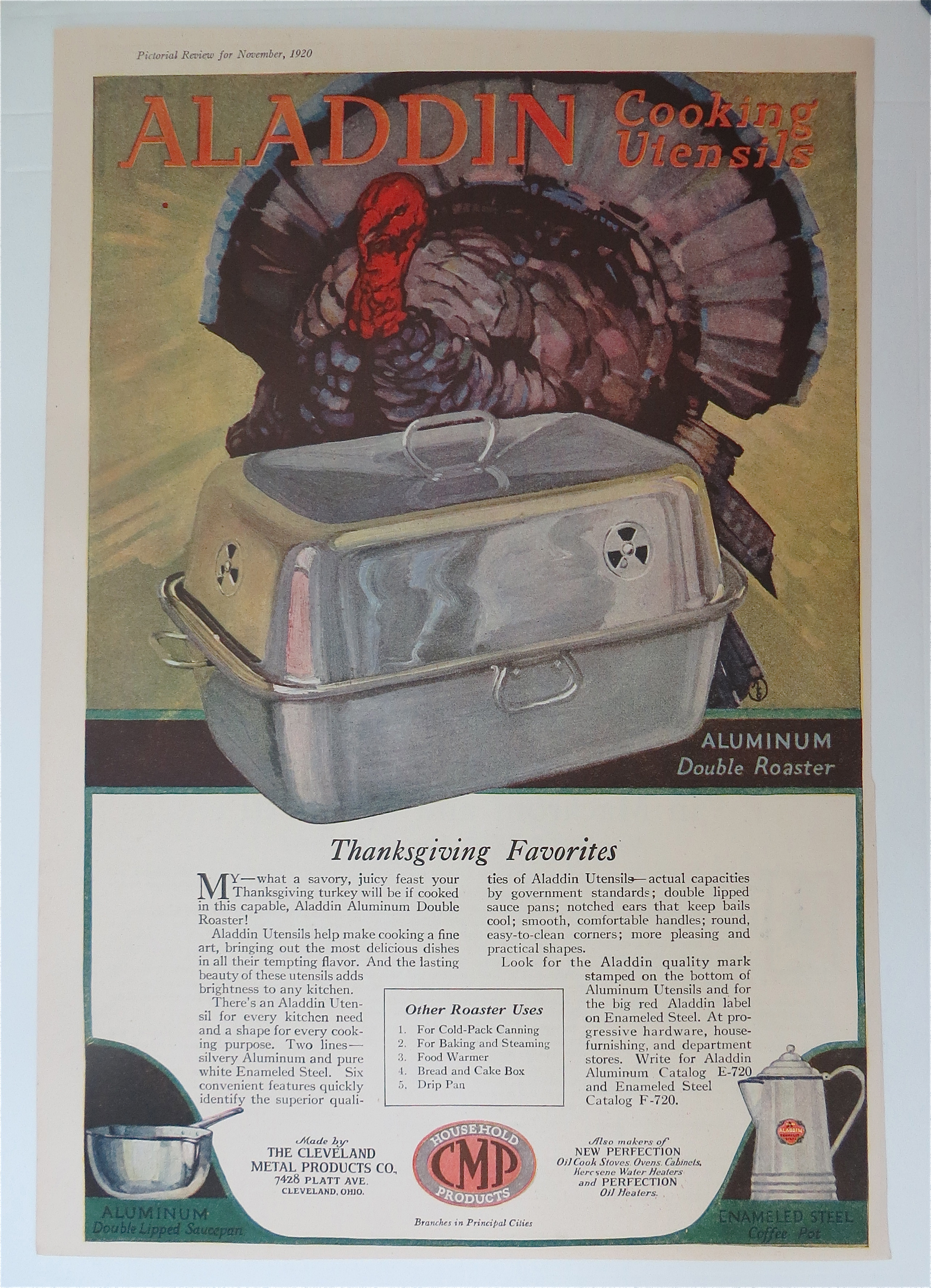 1920 Aladdin Aluminium Double Roaster with Turkey