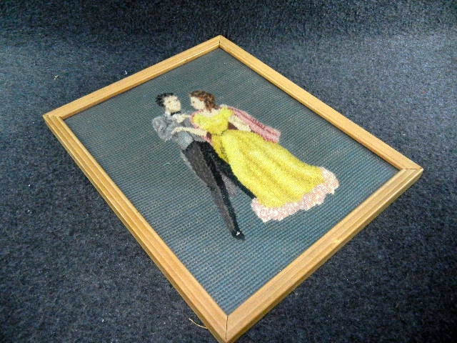 Cross stitch Couple Dancing Framed
