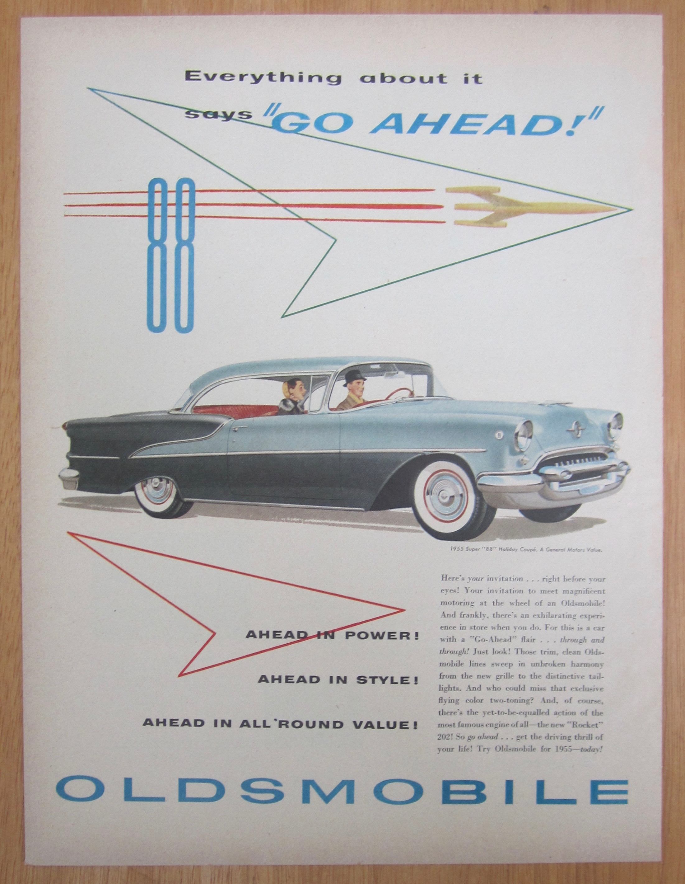 1955 Oldsmobile with Super 88 Holiday Coupe