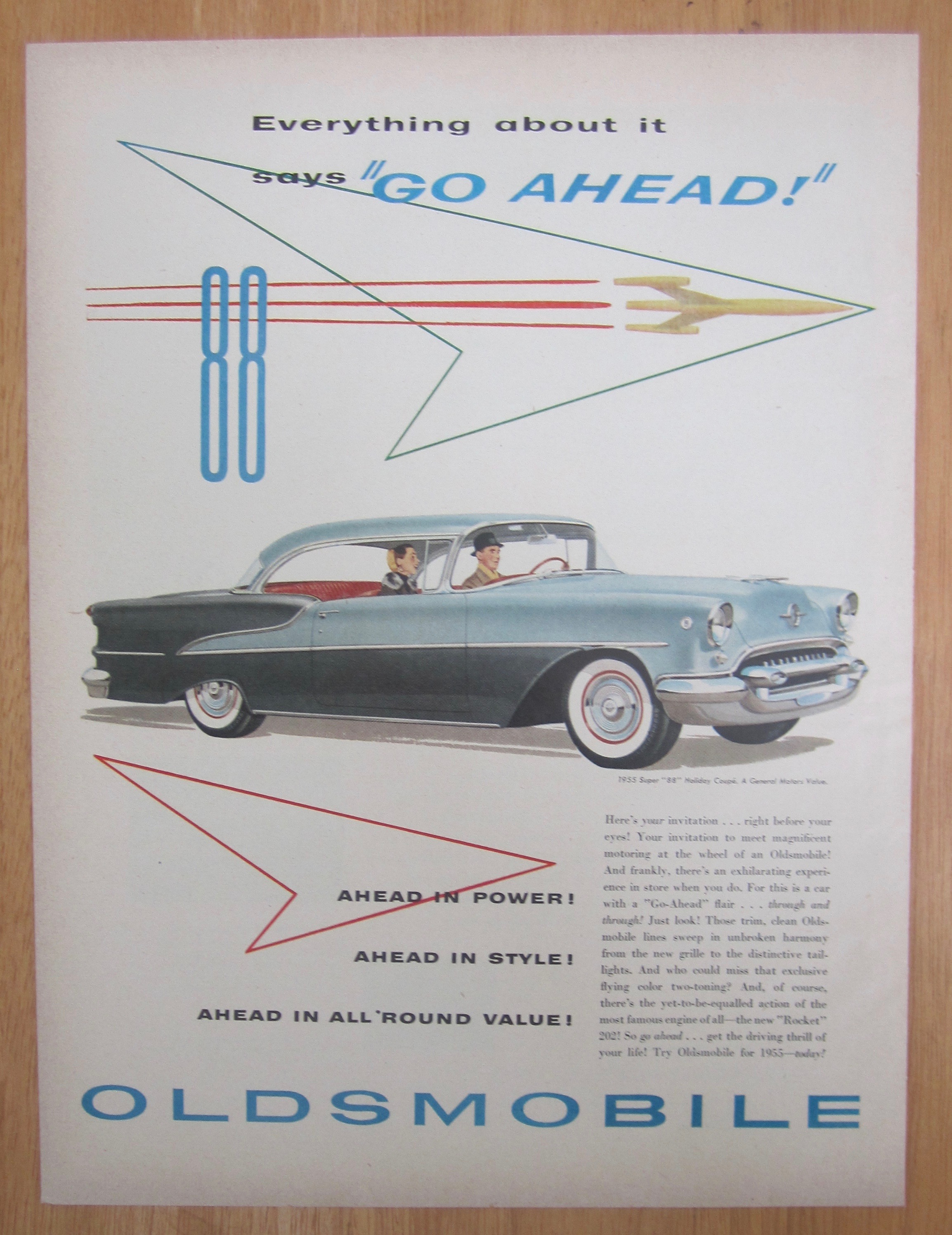 1955 Oldsmobile with Super 88 Holiday Coupe
