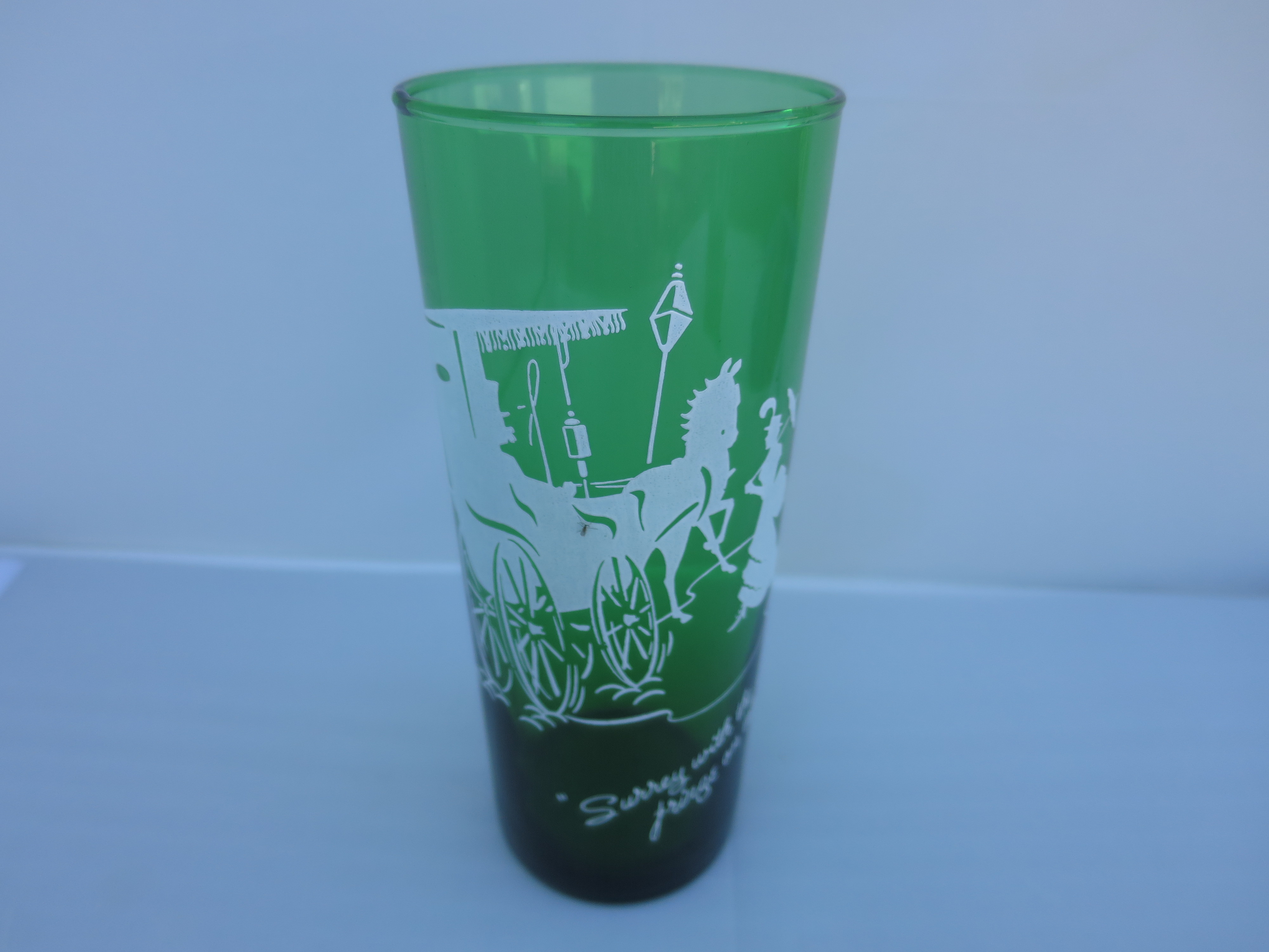 Anchor Hocking Forest Green glass tumbler with Surrey