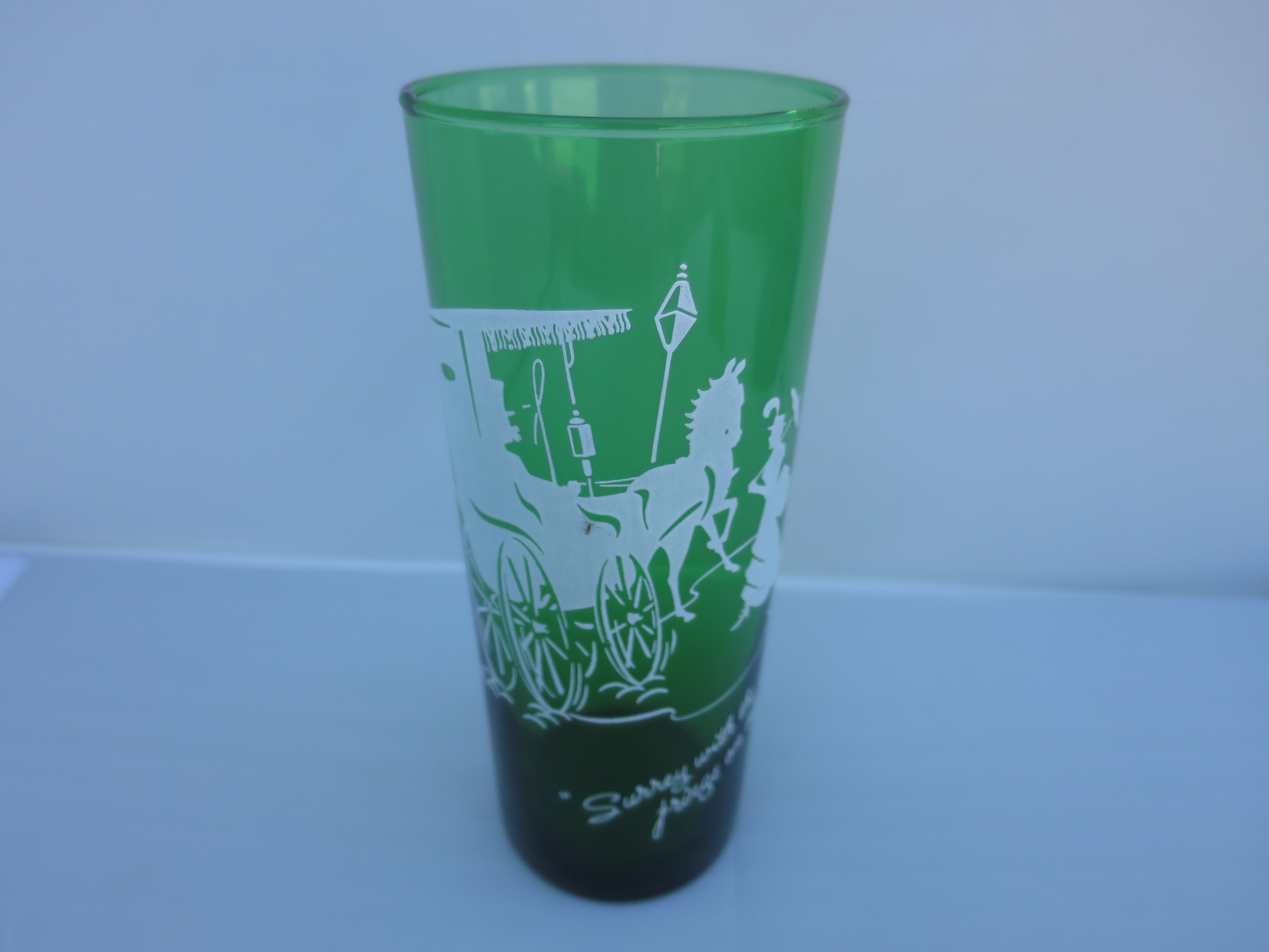 Anchor Hocking Forest Green glass tumbler with Surrey