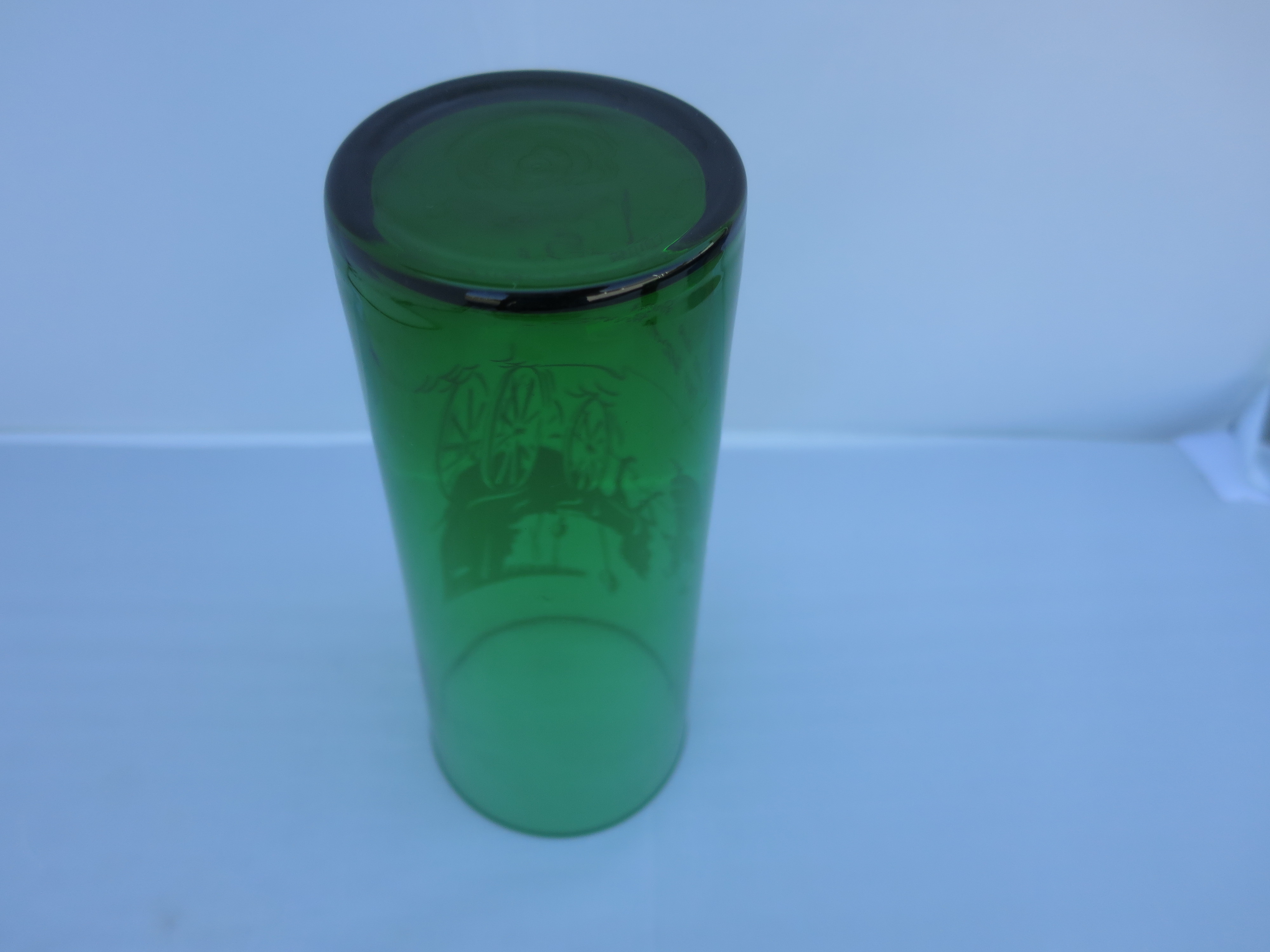 Anchor Hocking Forest Green glass tumbler with Surrey