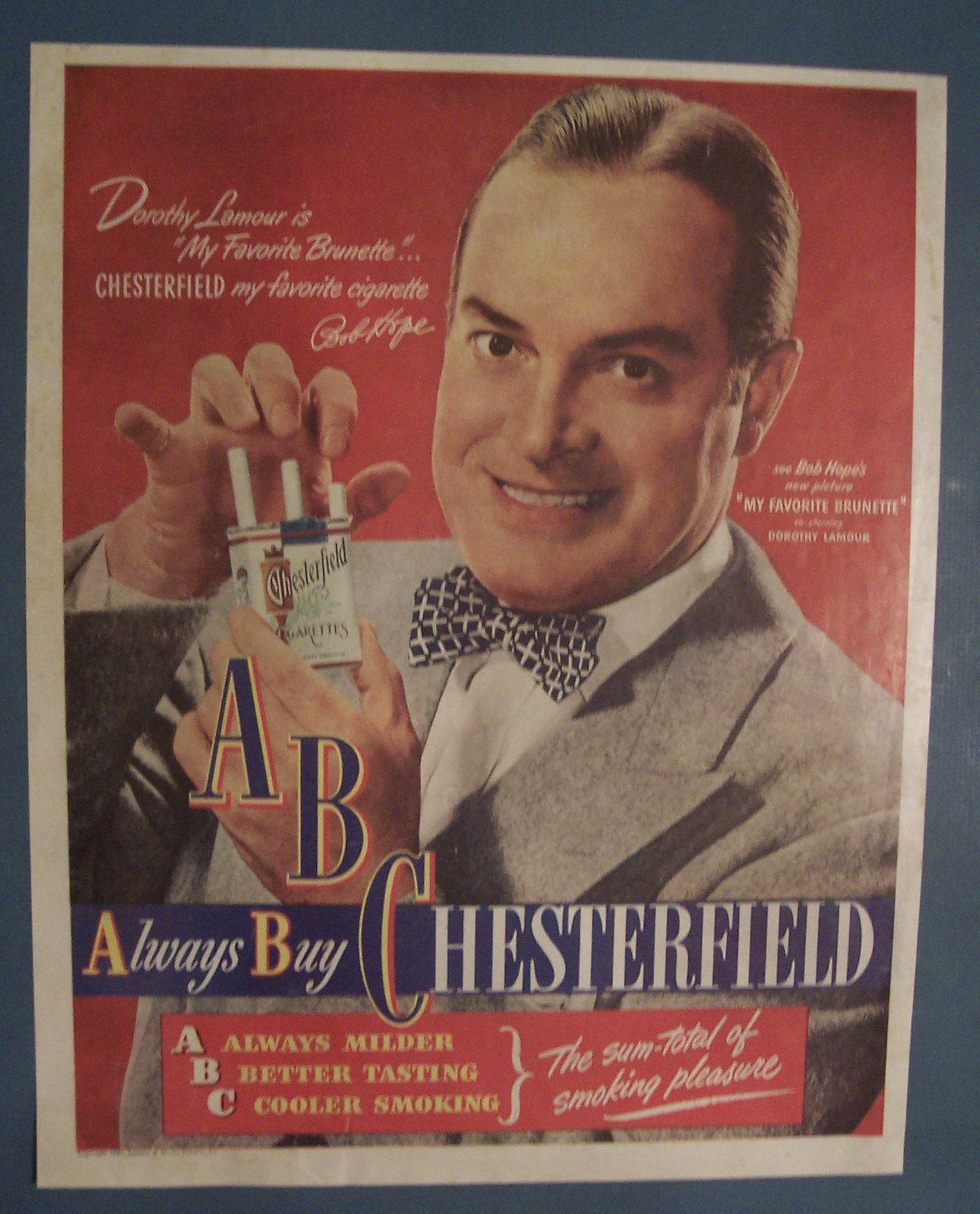 1947 Chesterfield Cigarettes w/ Bob Hope