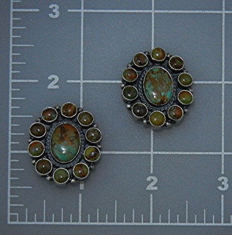 Kirk Smith RIP Sterling Silver Turquoise Clip Earrings