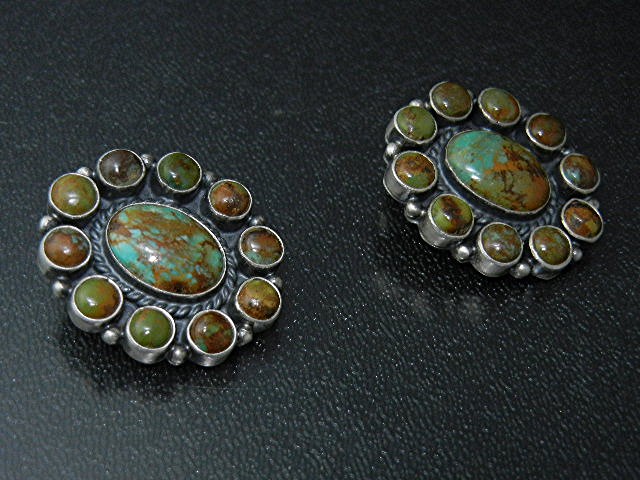 Kirk Smith RIP Sterling Silver Turquoise Clip Earrings
