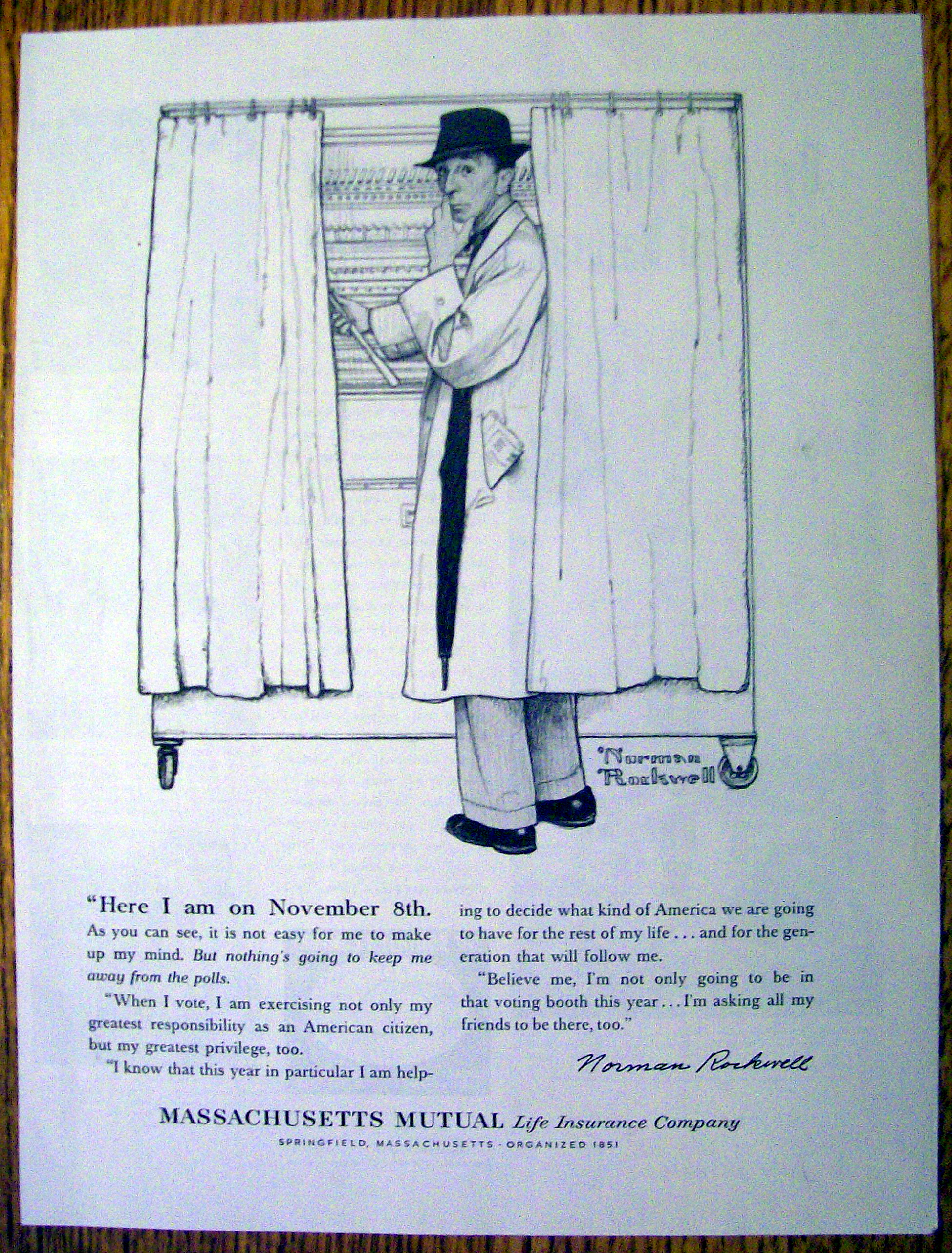 1960 Massachusetts Mutual Ad - Norman Rockwell