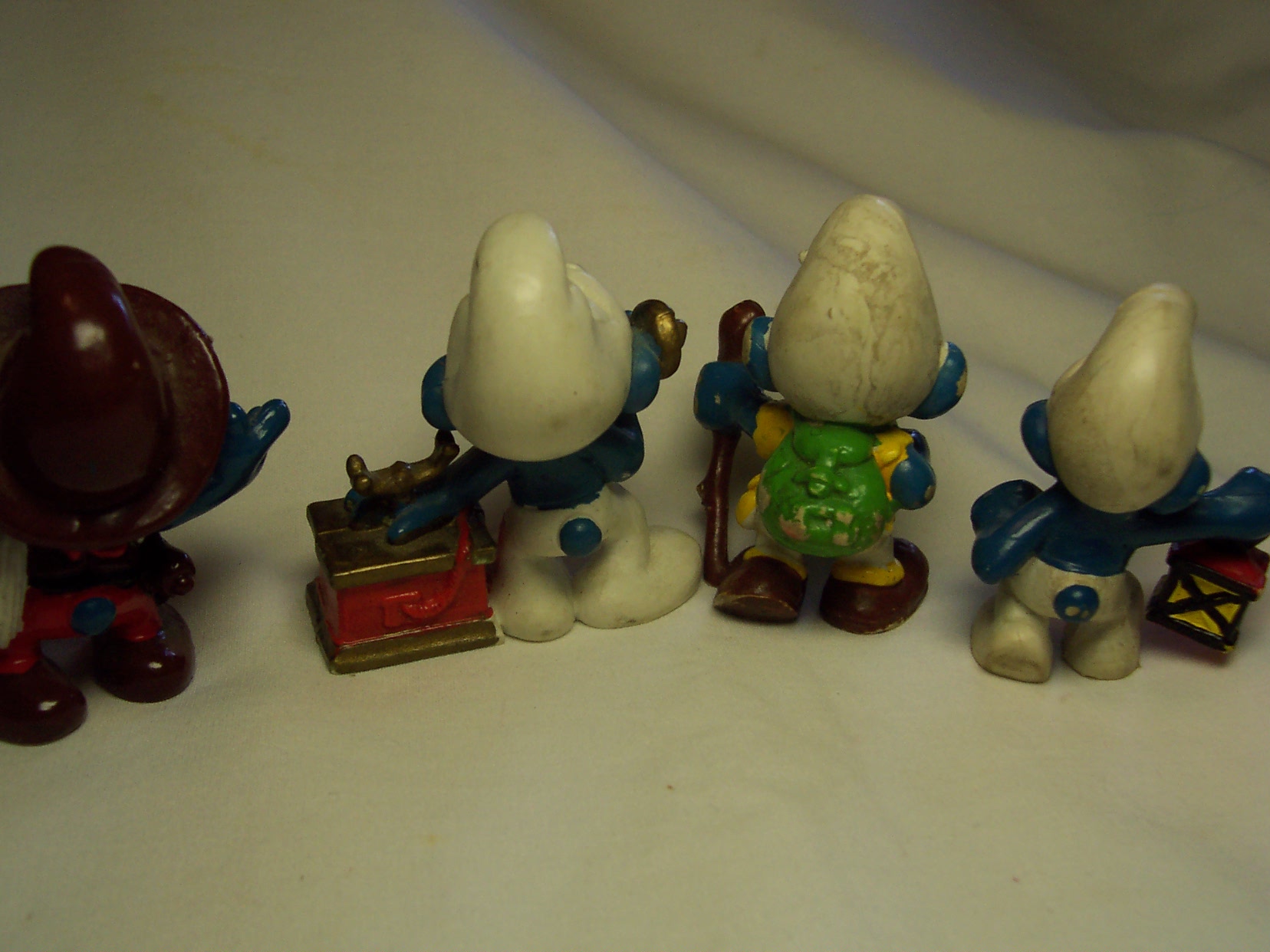 Smurf Figure Lot of 4 Cowboy Hiker Telephone