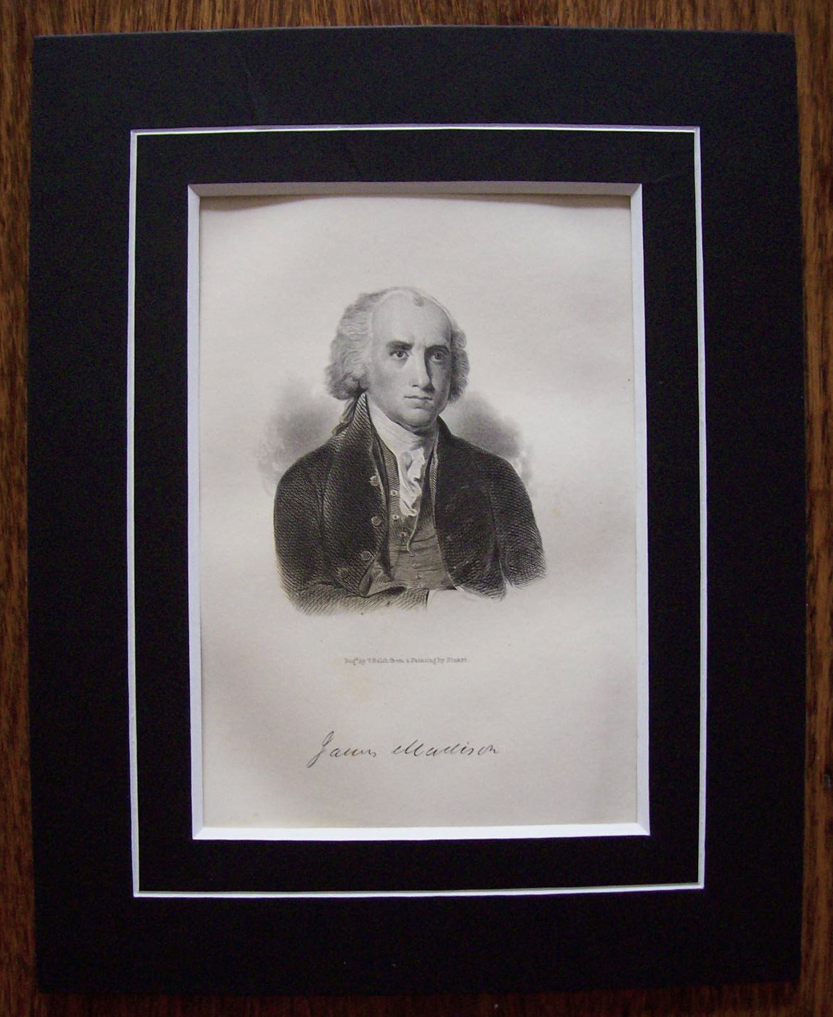 Founding Father President James Madison 1849 Engraving