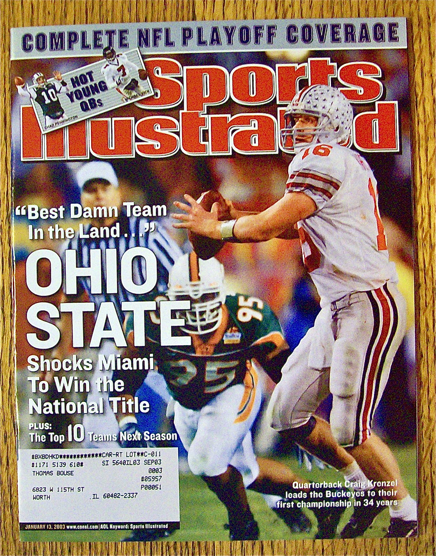 Sports Illustrated Magazine January 13, 2003 Ohio State