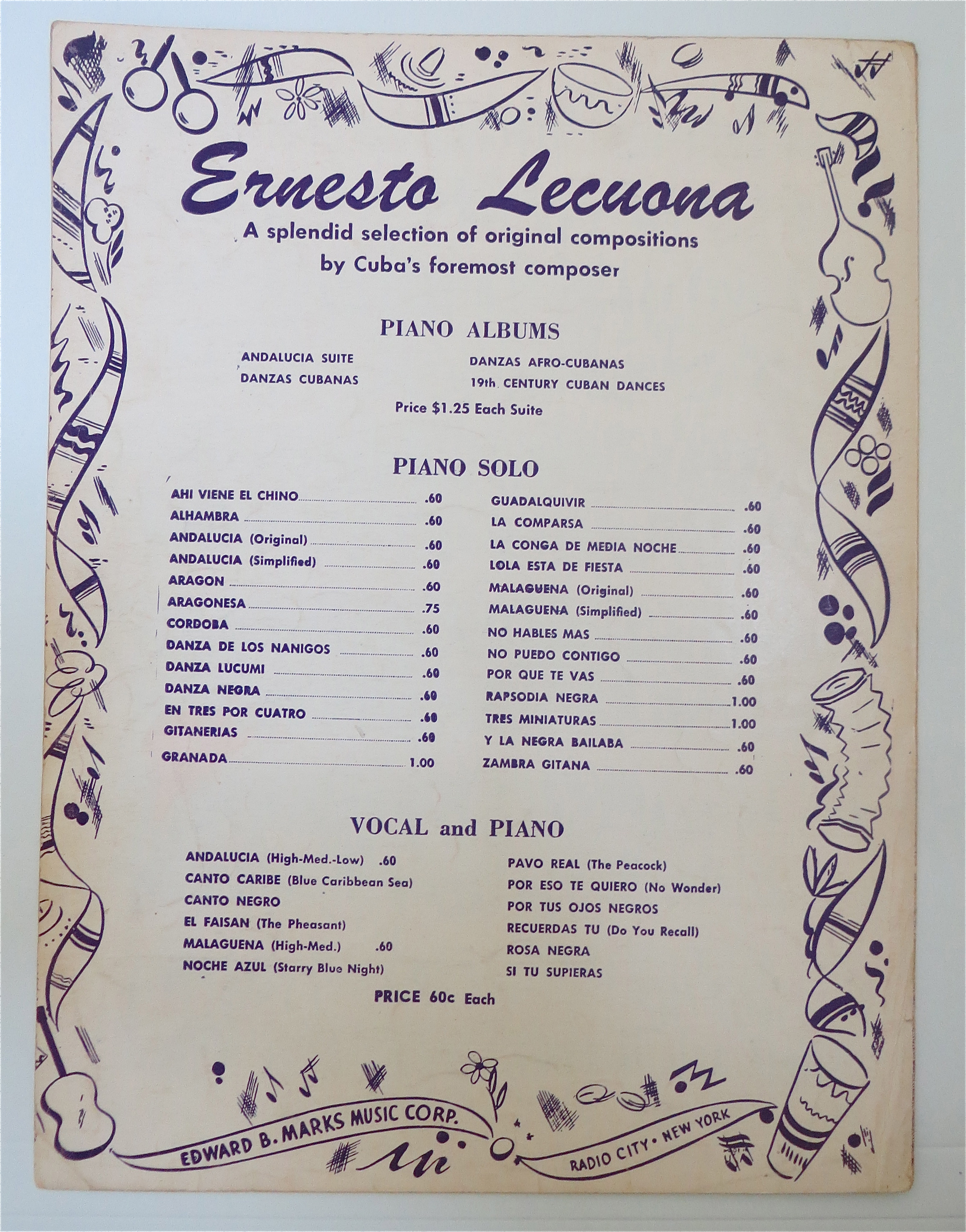 1938 La Cumparsita (The Masked One) Sheet Music