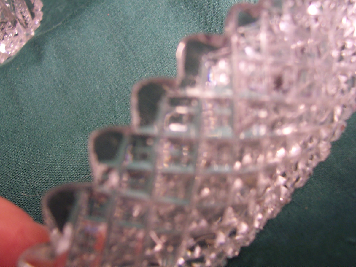 Salt Dip pressed glass cut crystal lot of 3