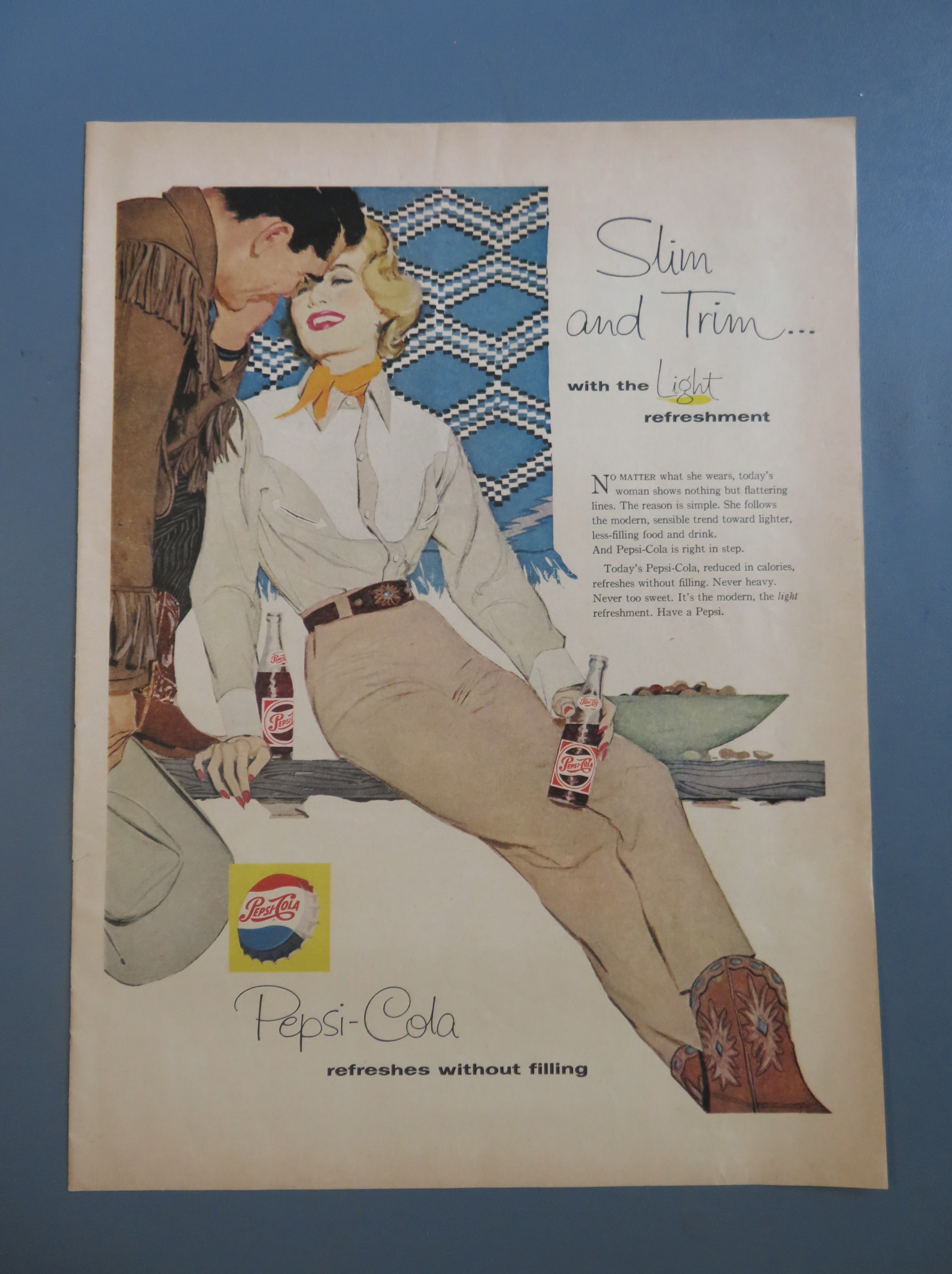1958 Pepsi Cola with a Woman Talking with a Man