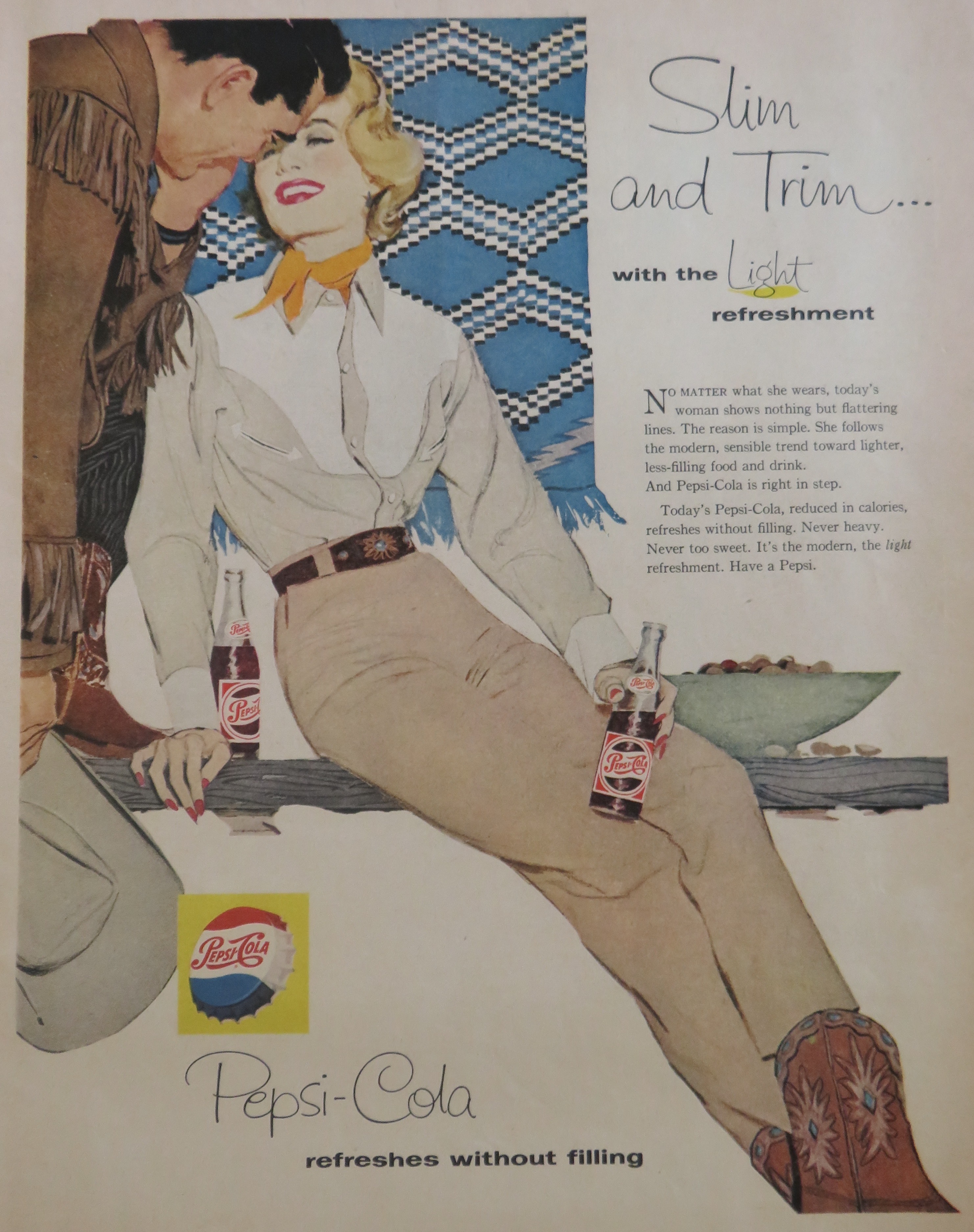 1958 Pepsi Cola with a Woman Talking with a Man
