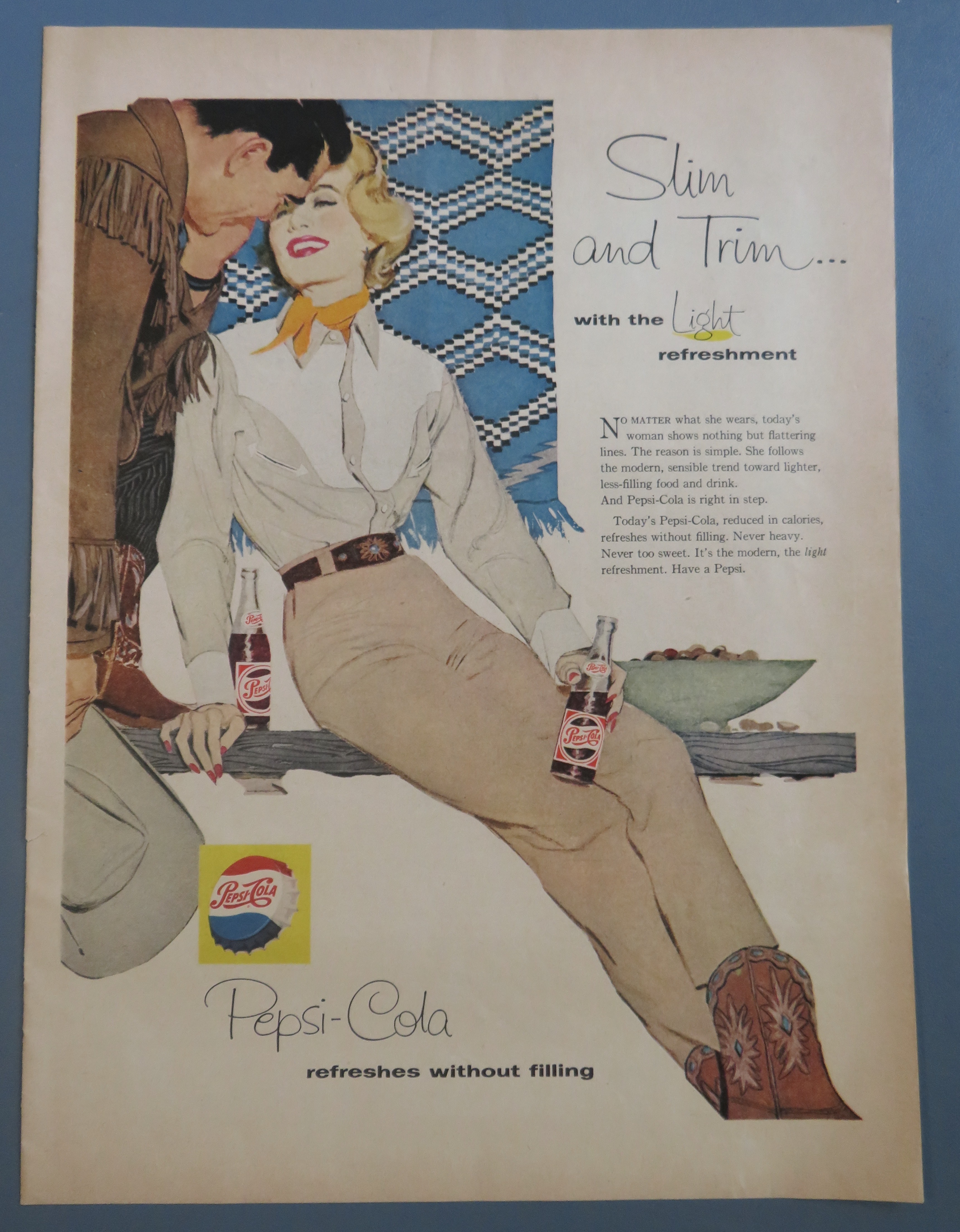 1958 Pepsi Cola with a Woman Talking with a Man