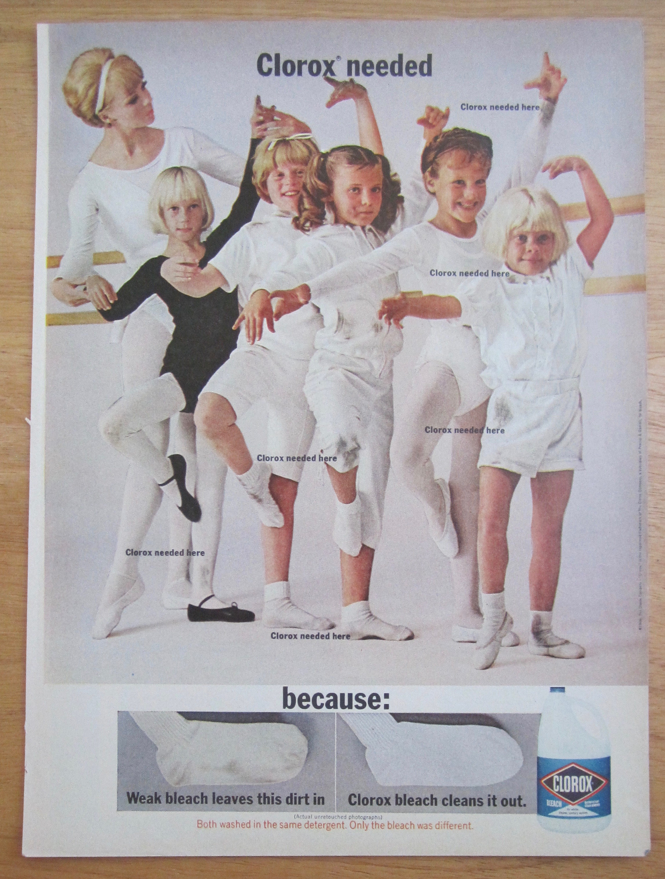 1966 Clorox Bleach with Girl's Ballet Class