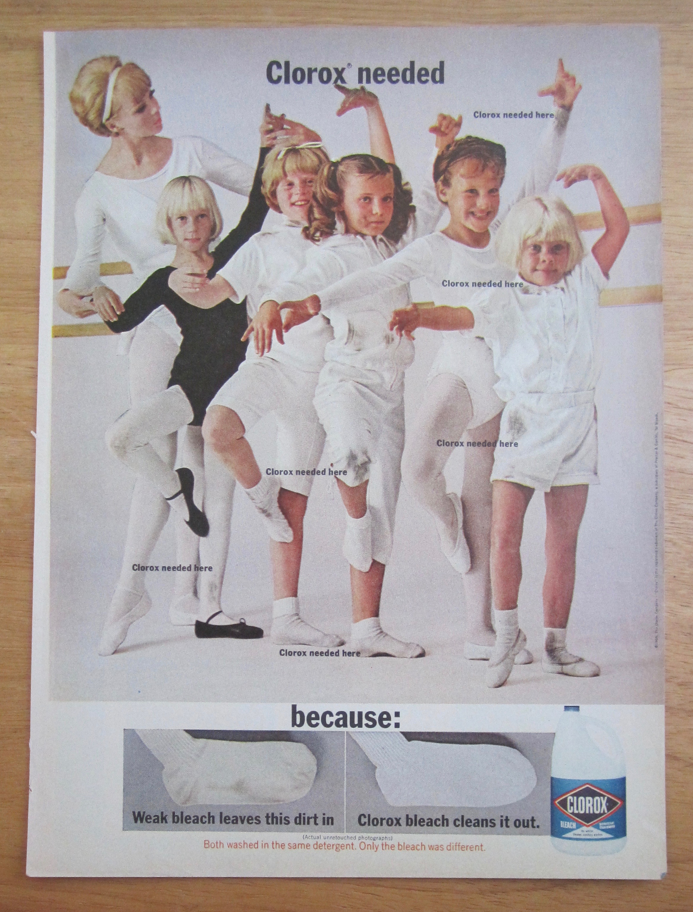 1966 Clorox Bleach with Girl's Ballet Class