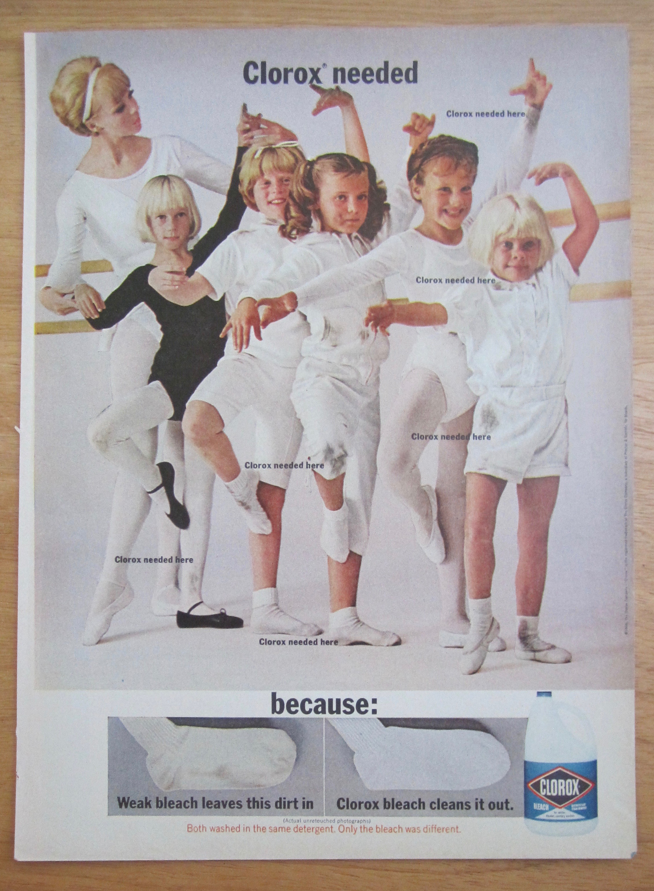 1966 Clorox Bleach with Girl's Ballet Class