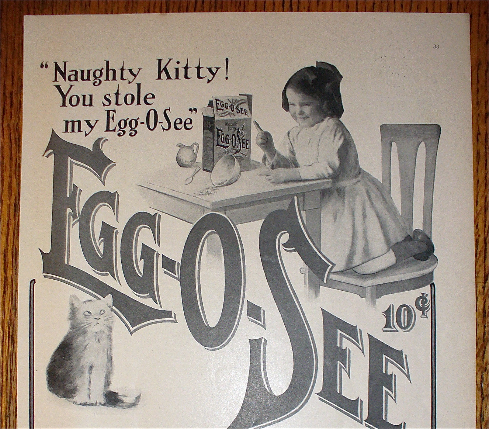 1907 Egg-O-See with Little Girl Eating At The Table