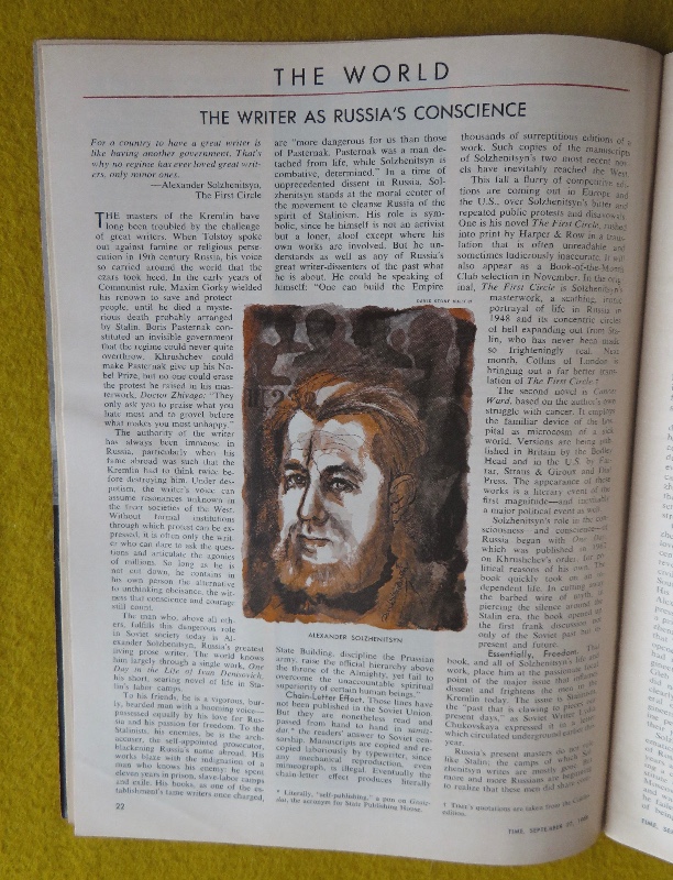 Time Magazine September 27, 1968 Russia's Dissident Intellectuals