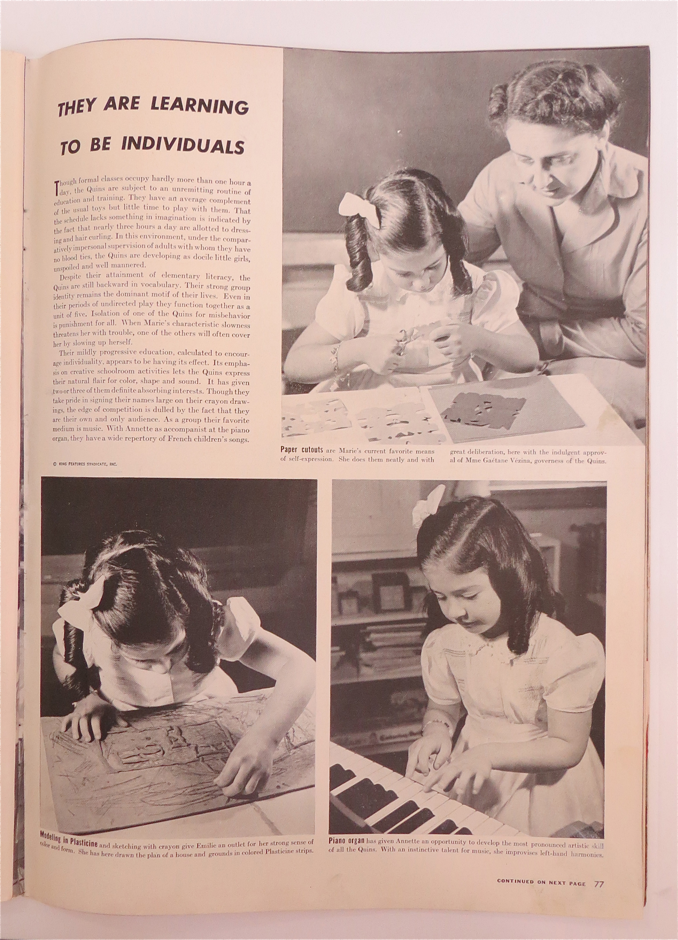 Life Magazine September 2, 1940 Quint's First Communion