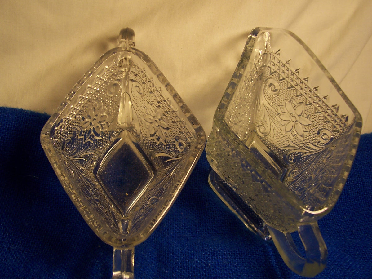 Elegant Sandwich Glass Sugar Creamer