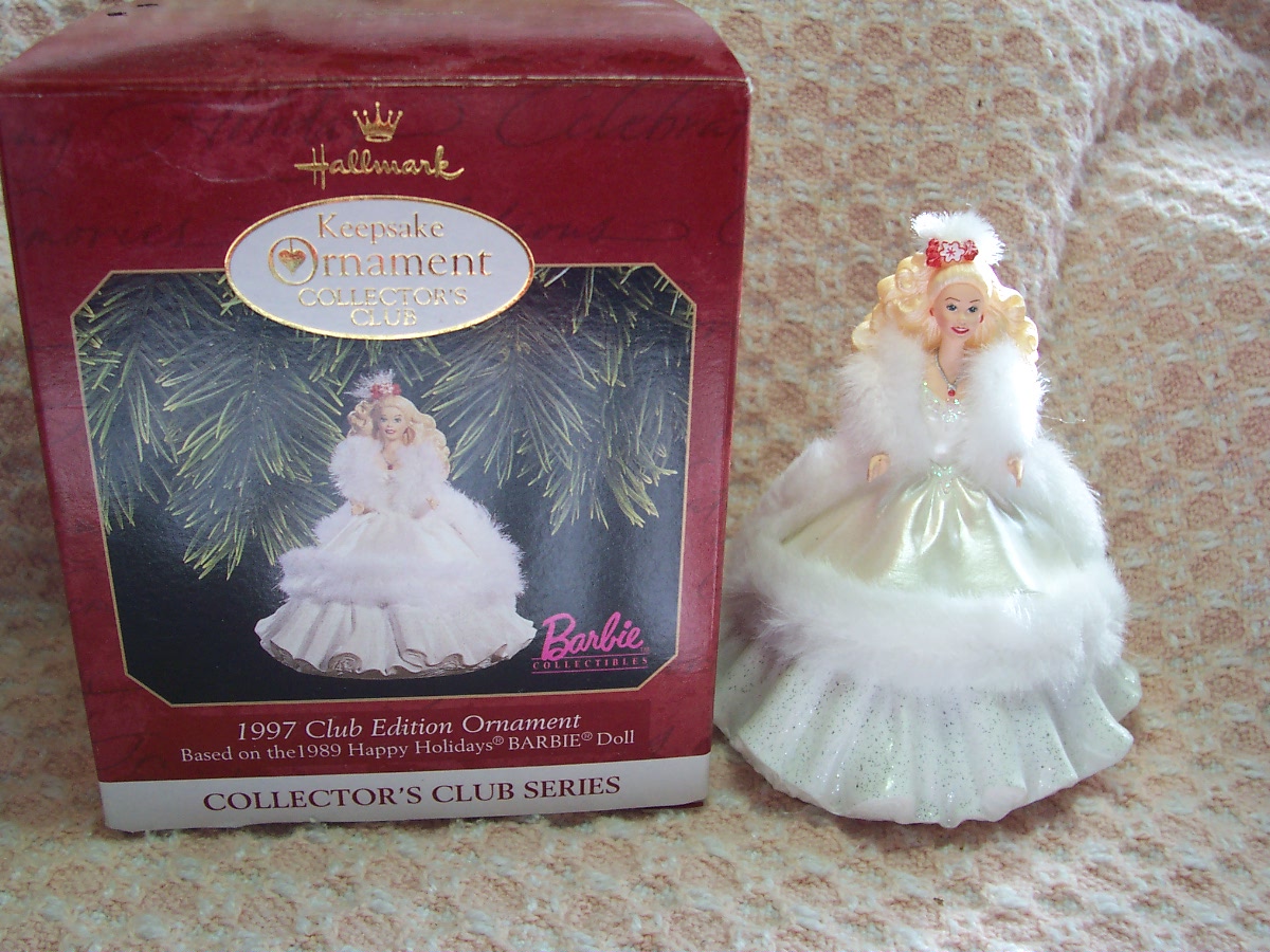 Barbie Ornament 1989 Happy Holidays 1997 Club