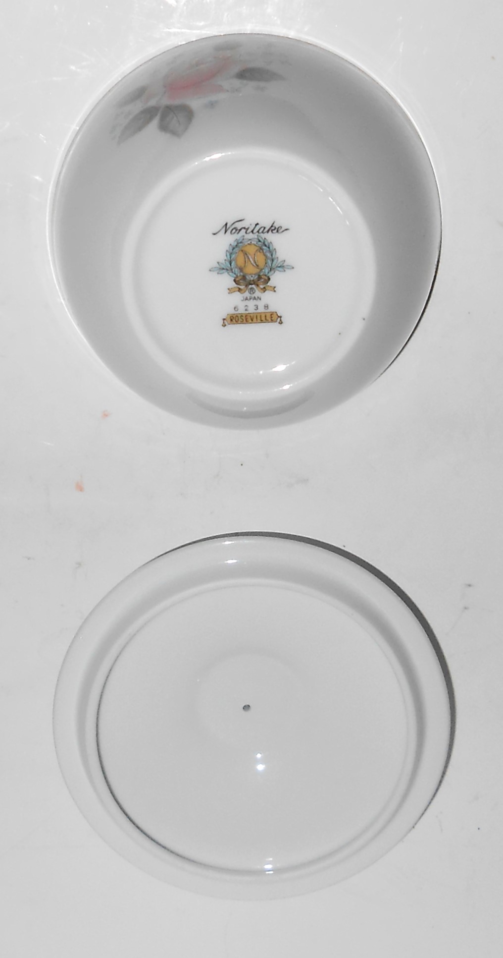 Noritake Porcelain China Roseville 6238 w/Platinum Sug