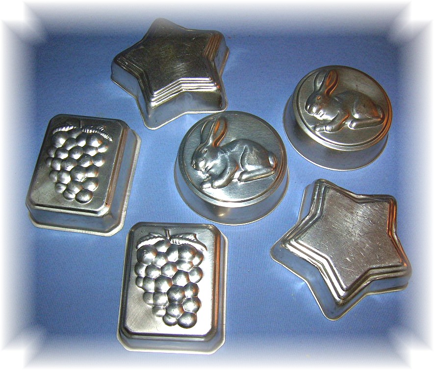 Set Of 6 Jello, Jelly Molds, Aluminum