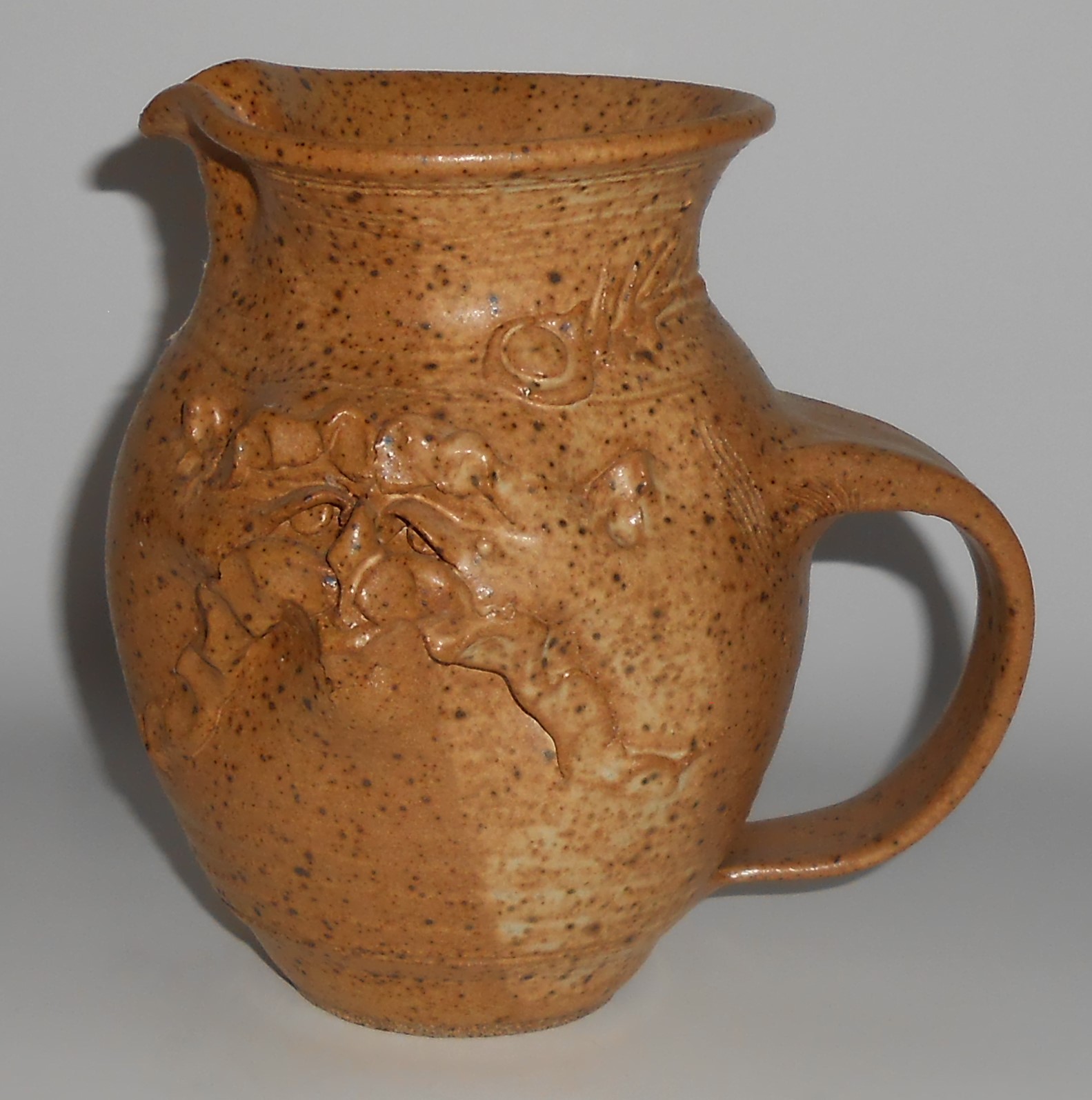 Studio Pottery Wheel Thrown Face Pitcher