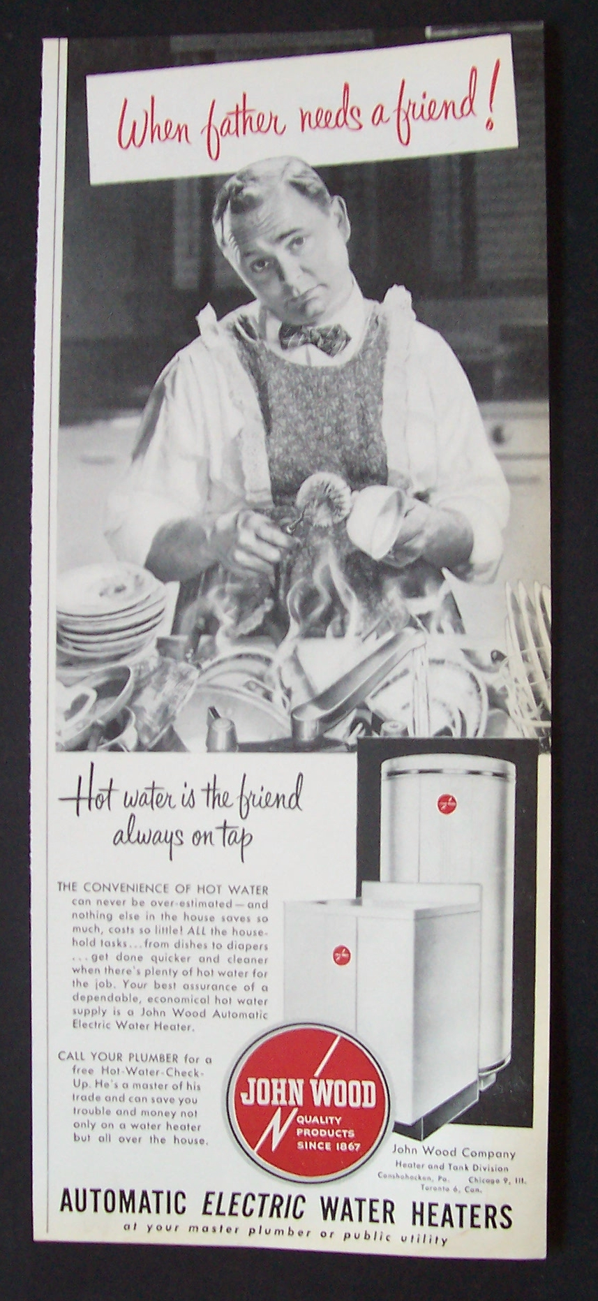1951 John Wood Automatic Electric Water Heaters