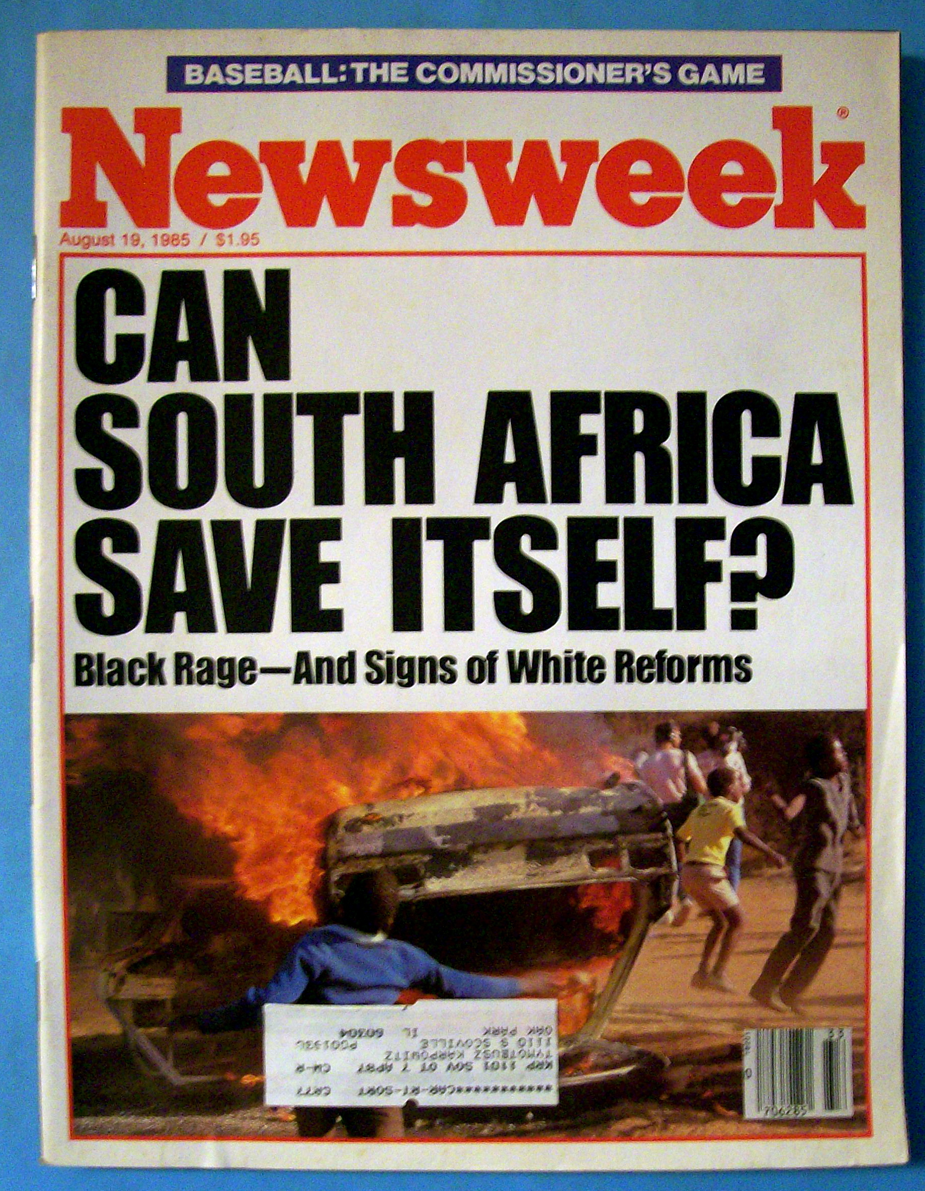 Newsweek Magazine - August 19, 1985 - South Africa