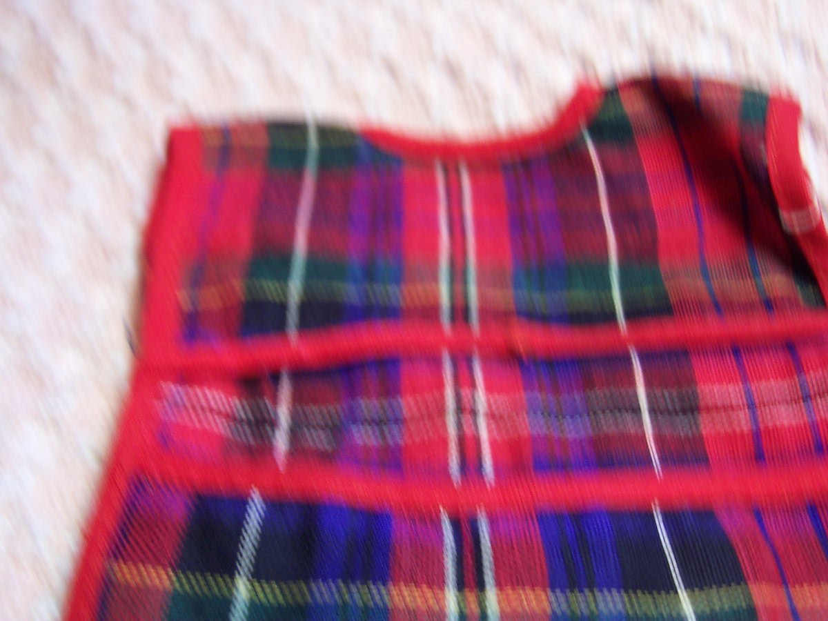Doll Clothes Red and Blue Plaid 3 piece