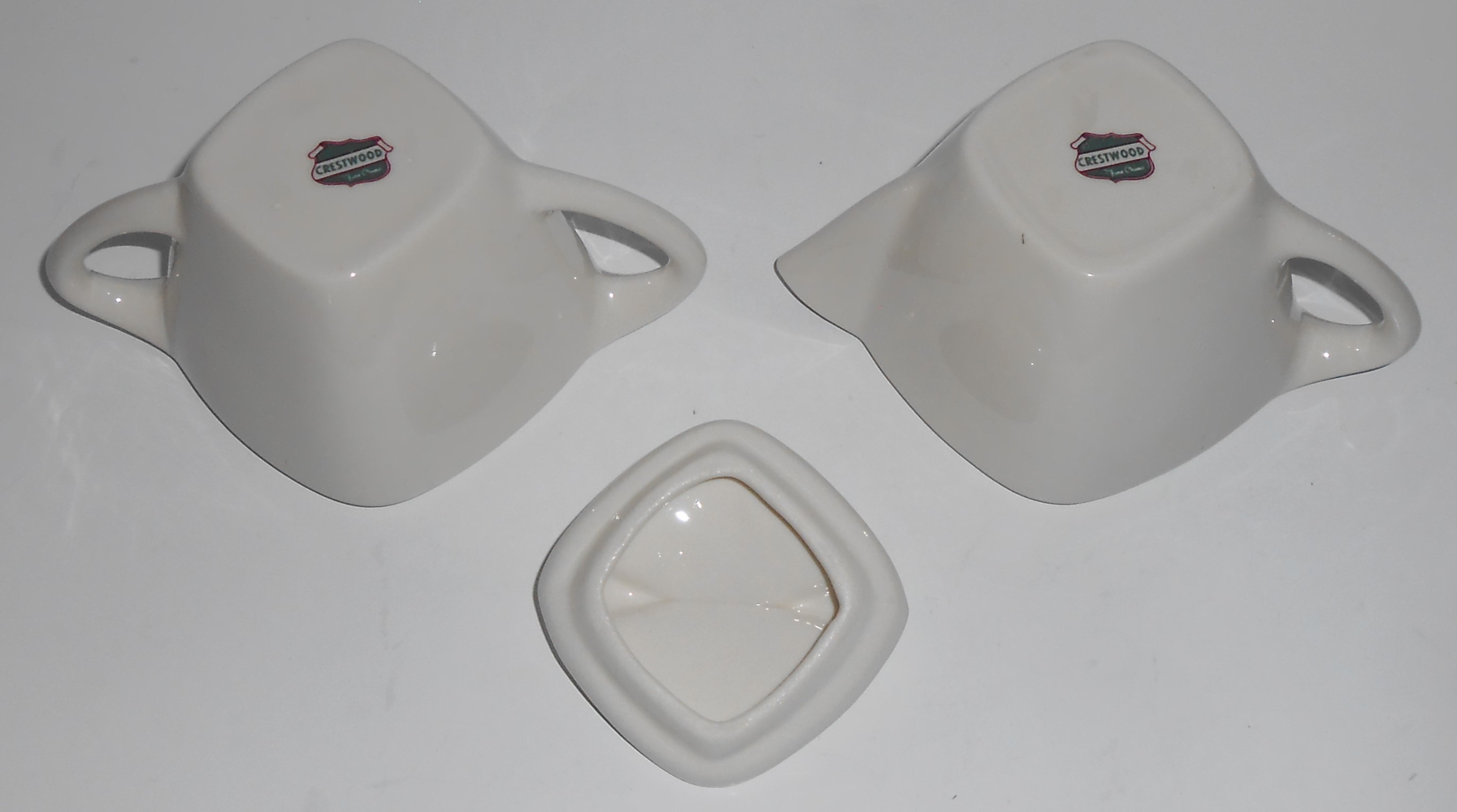 Crestwood China Company Silver Dawn Creamer  Sugar Bowl