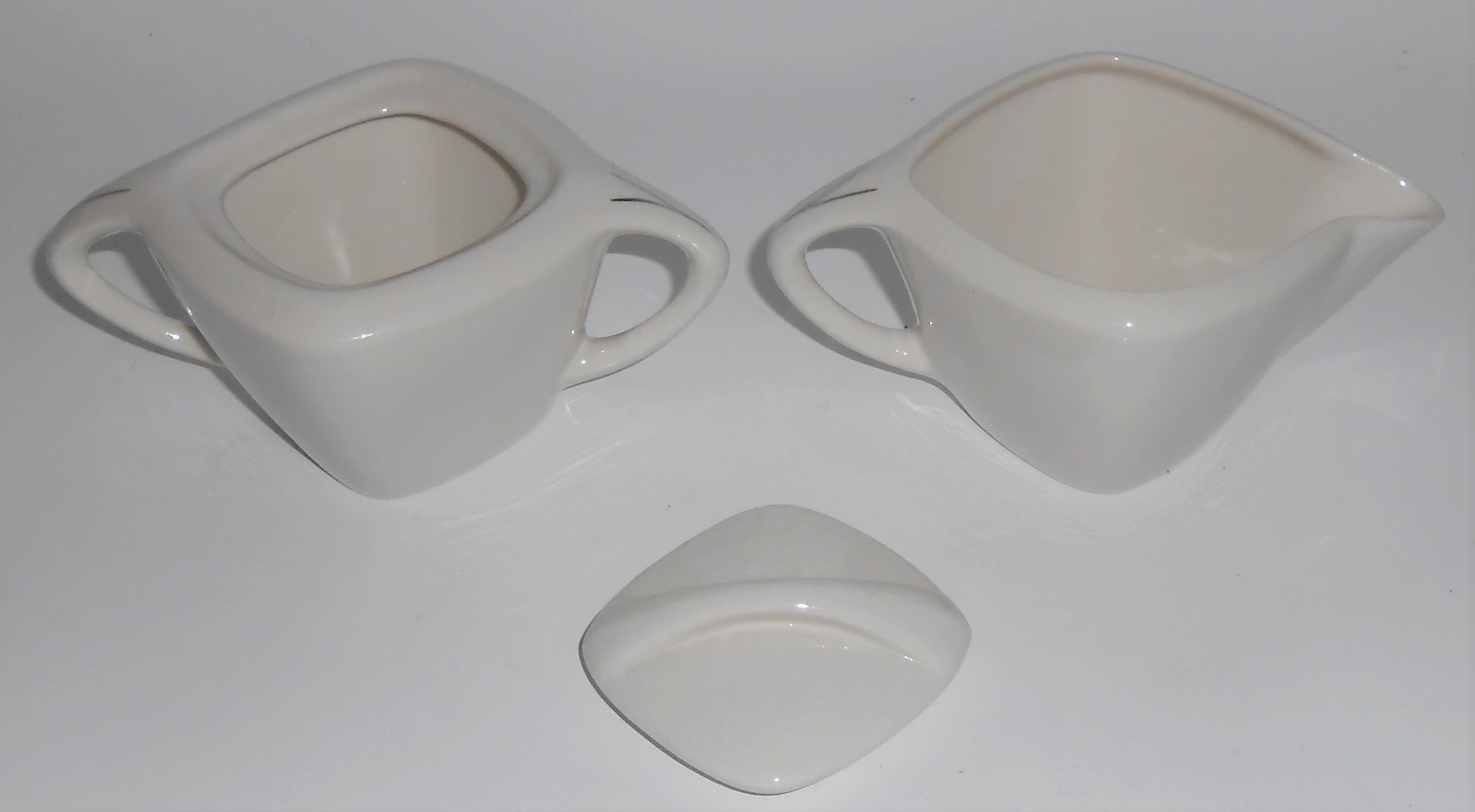 Crestwood China Company Silver Dawn Creamer  Sugar Bowl
