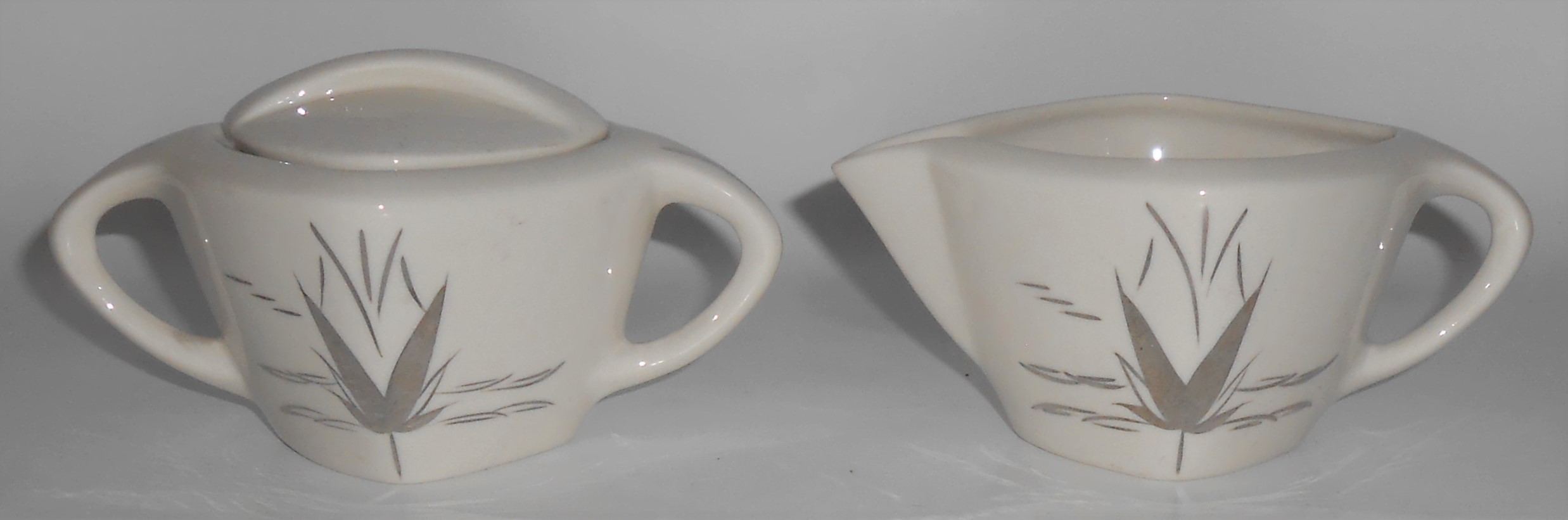 Crestwood China Company Silver Dawn Creamer Sugar Bowl