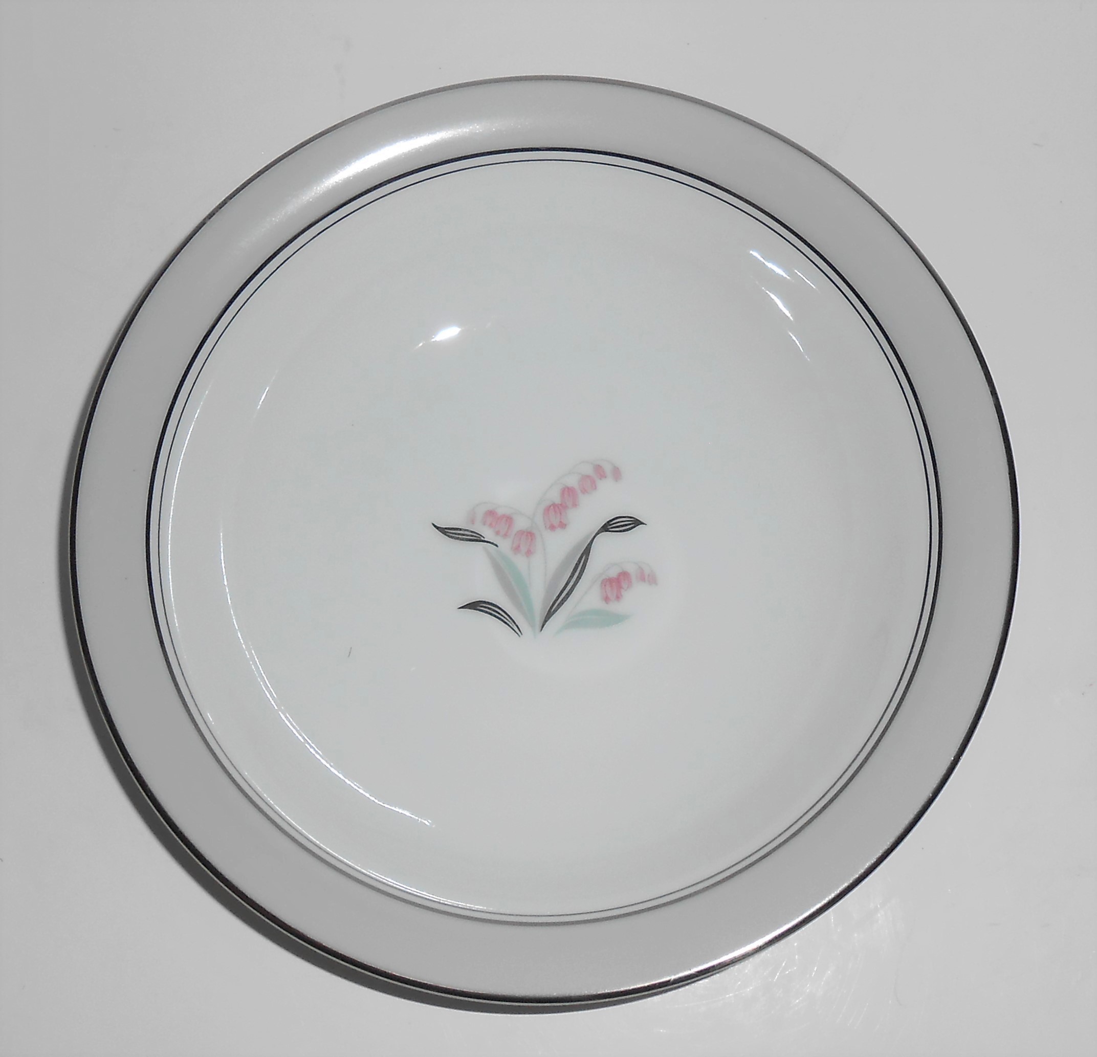 Noritake Porcelain China Lilybell w/Platinum Soup Bowl