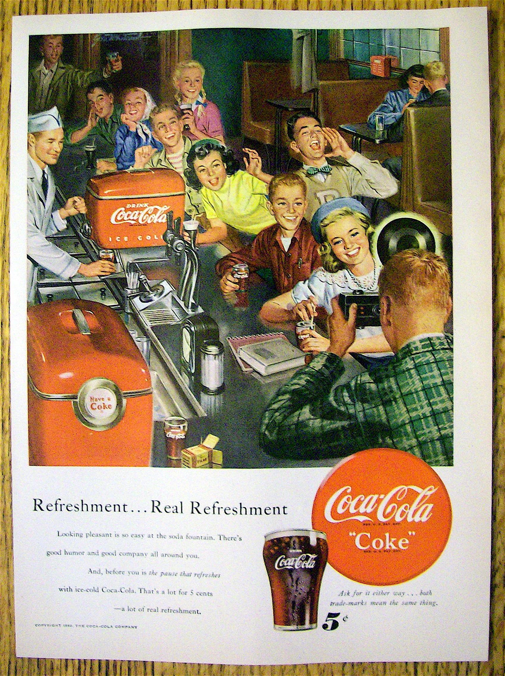 1950 Coca Cola (Coke) with a Group Of People