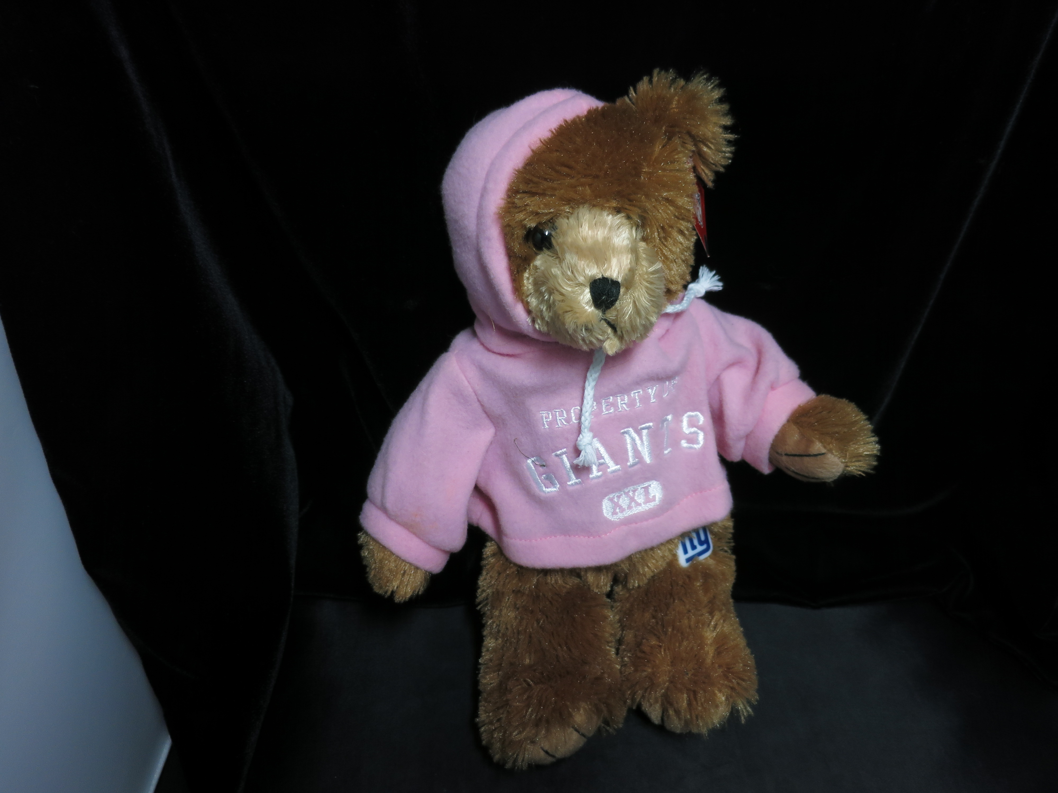 NFL Giants Teddy Bear Pink Hoodie Good Stuff 15 inch