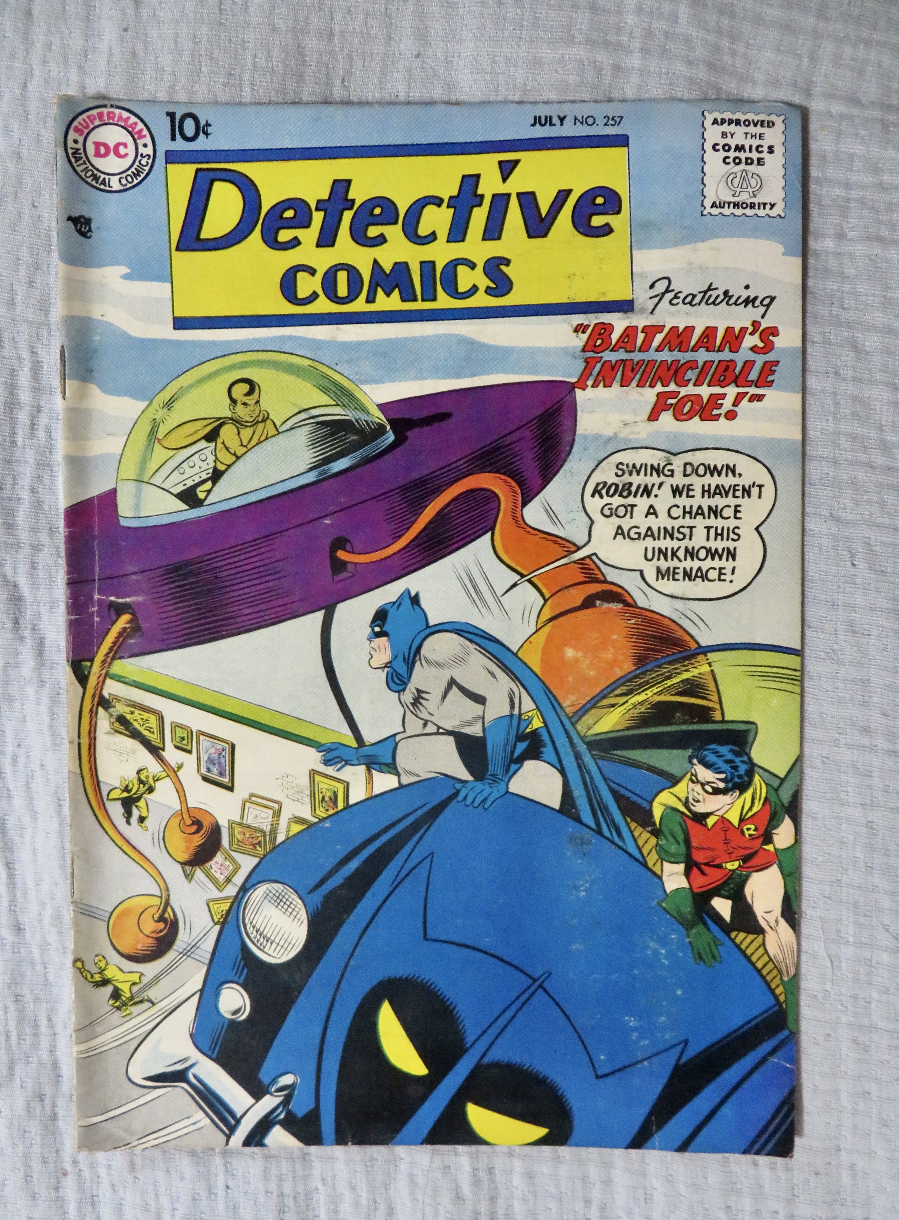 Detective Comics July 1958 Batman's Invincible Foe