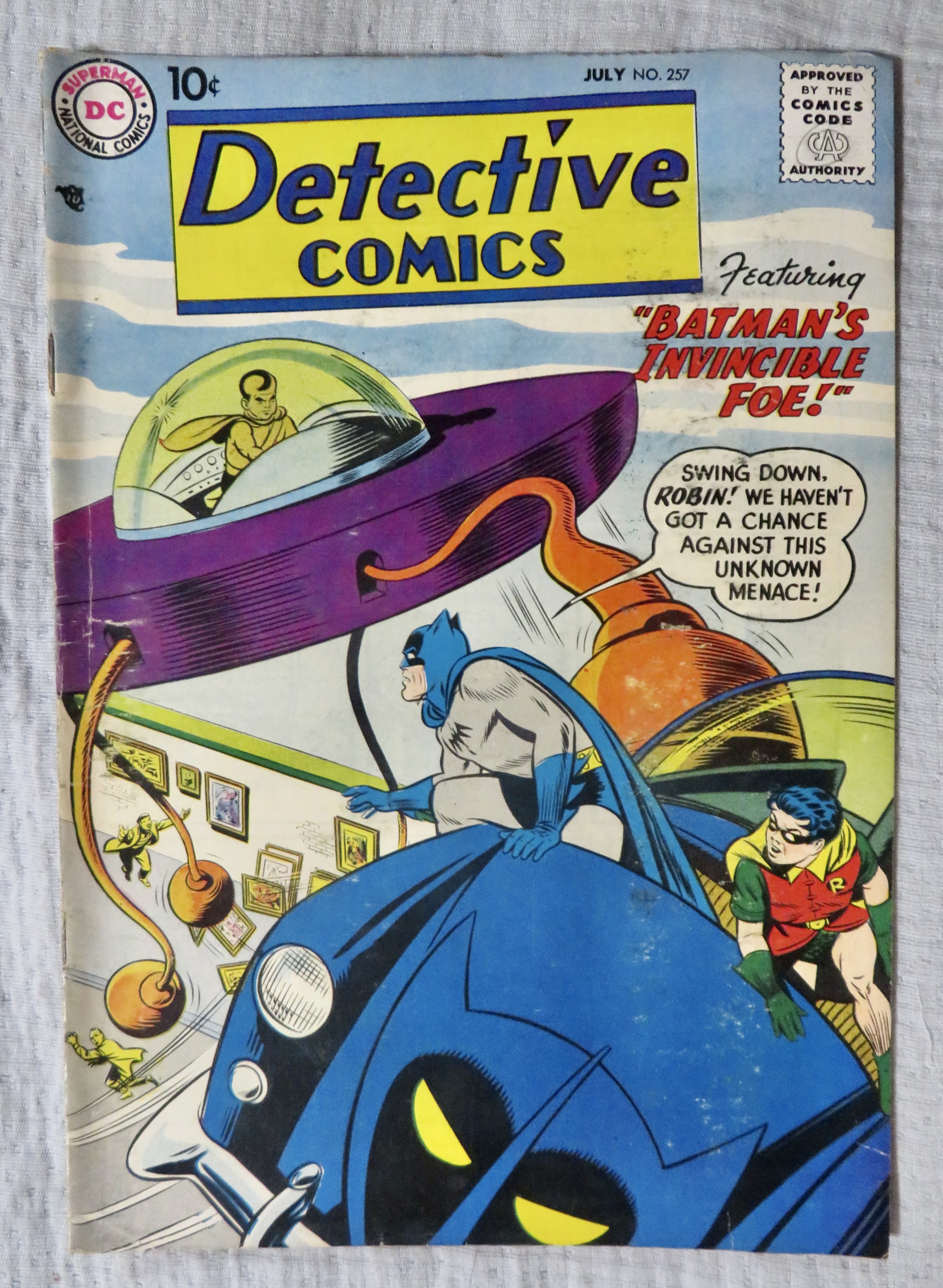 Detective Comics July 1958 Batman's Invincible Foe