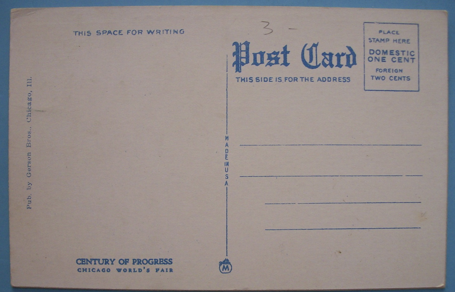 Colonial Village Postcard (1933 Century Of Progress)