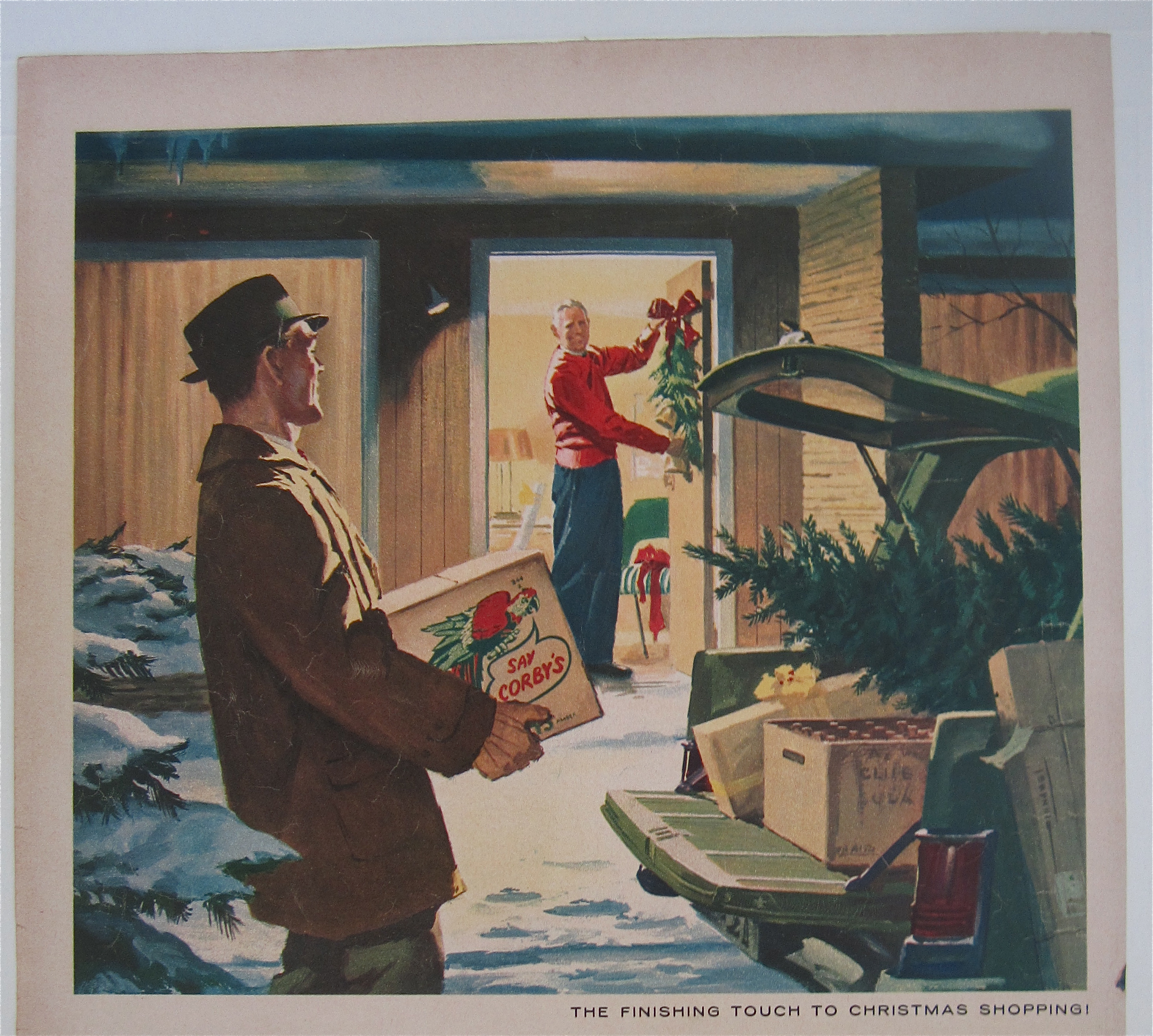 1951 Corby's Whiskey with Finishing Touch To Christmas