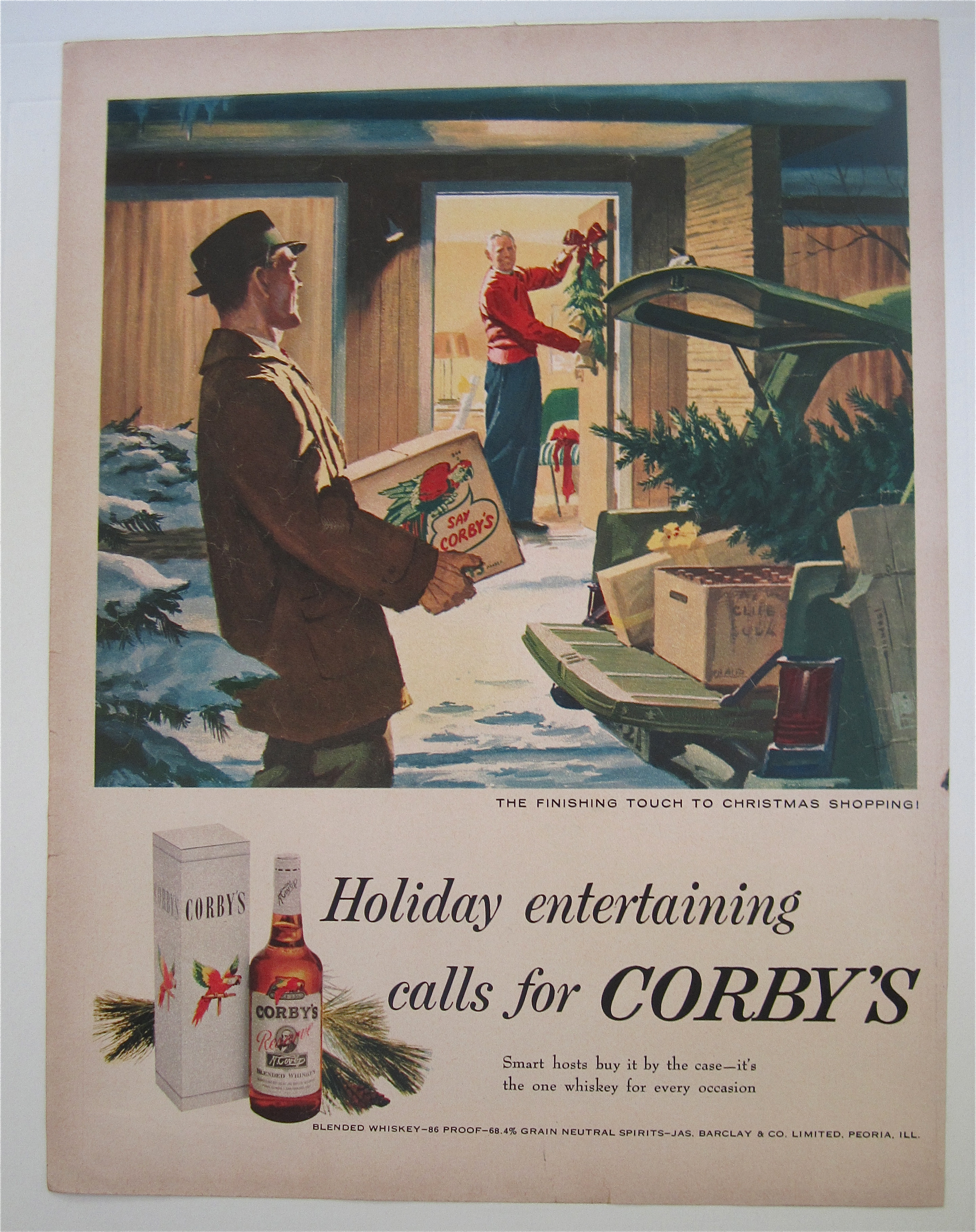 1951 Corby's Whiskey with Finishing Touch To Christmas