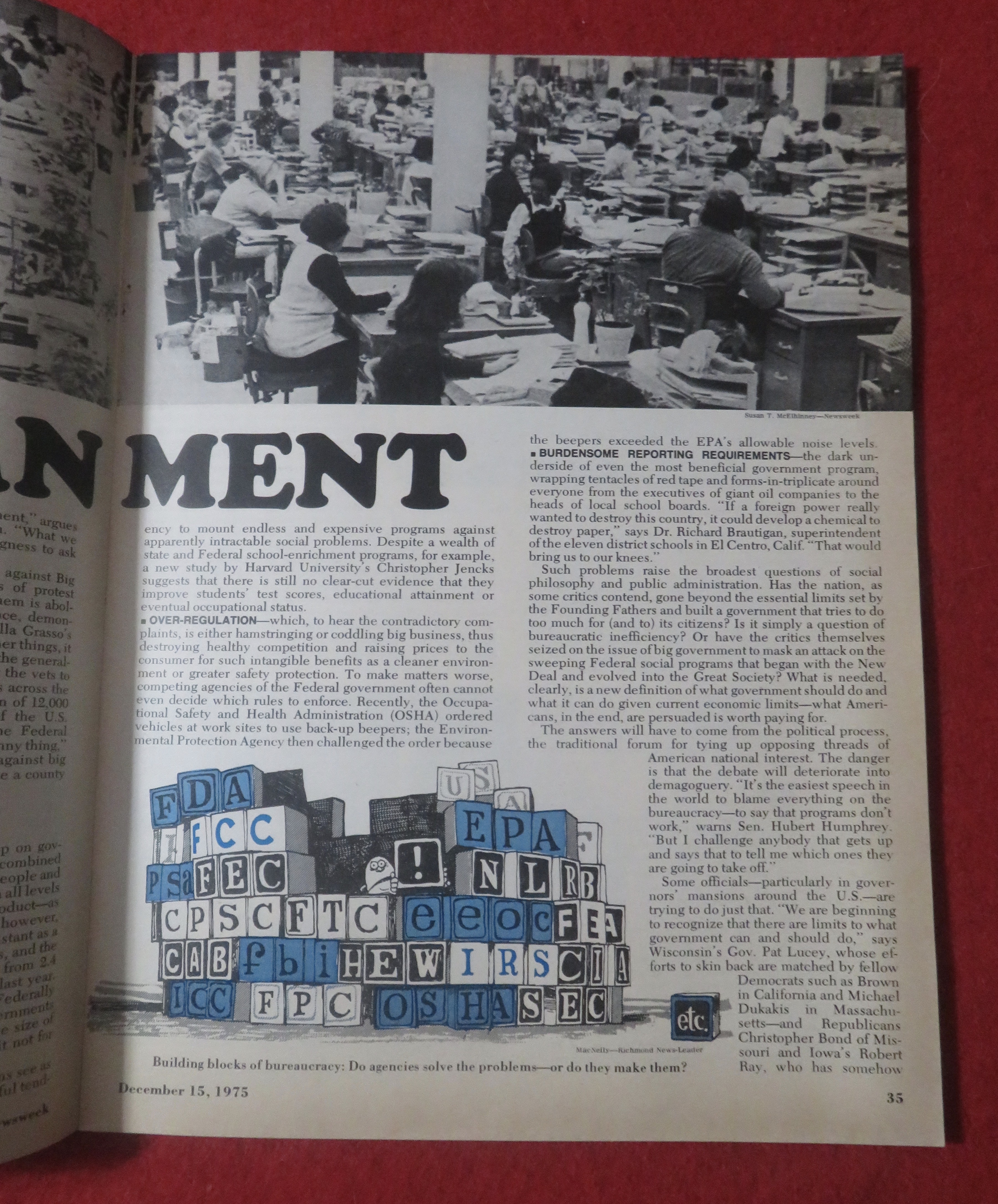 Newsweek Magazine December 15, 1975 Big Government