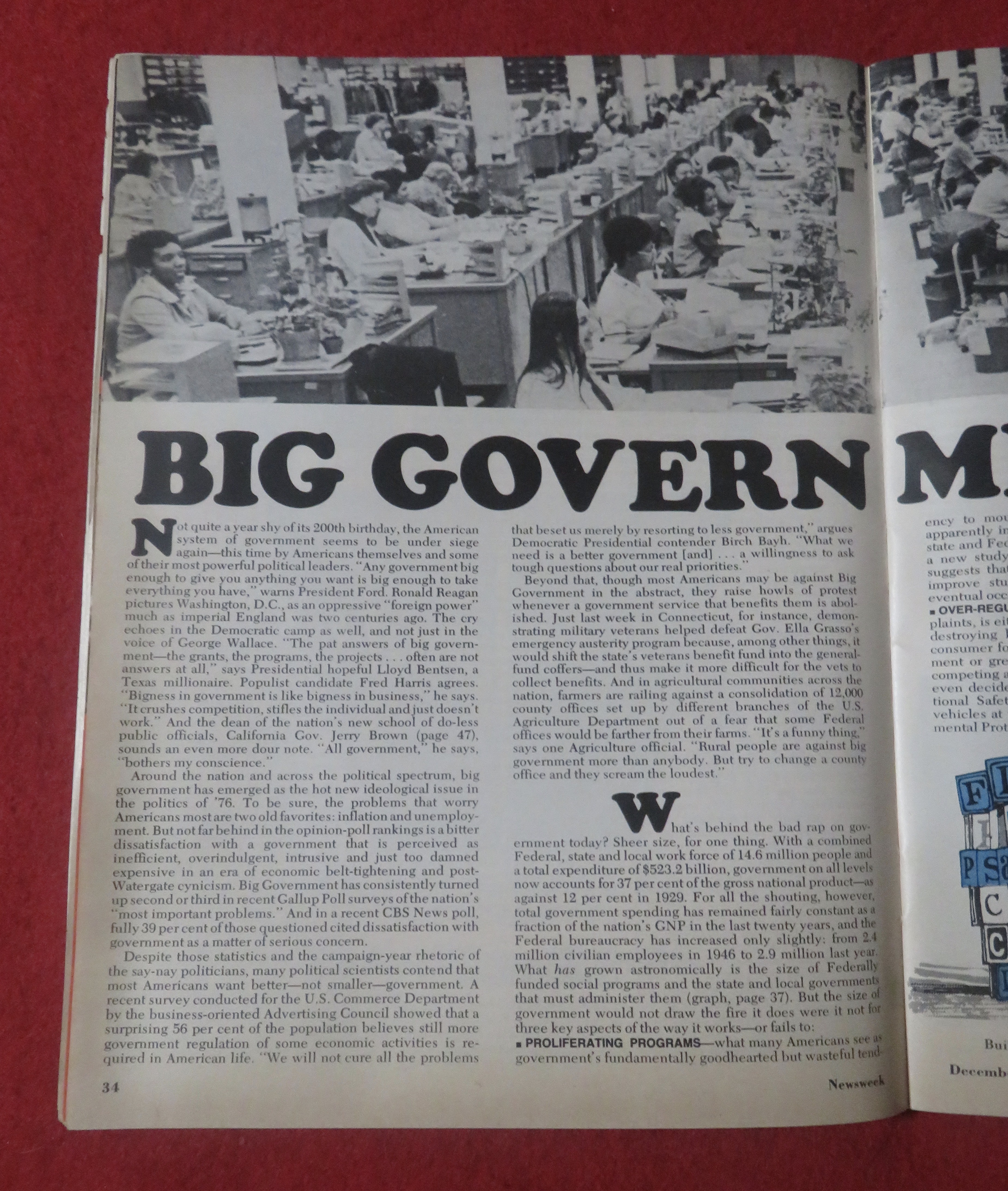 Newsweek Magazine December 15, 1975 Big Government