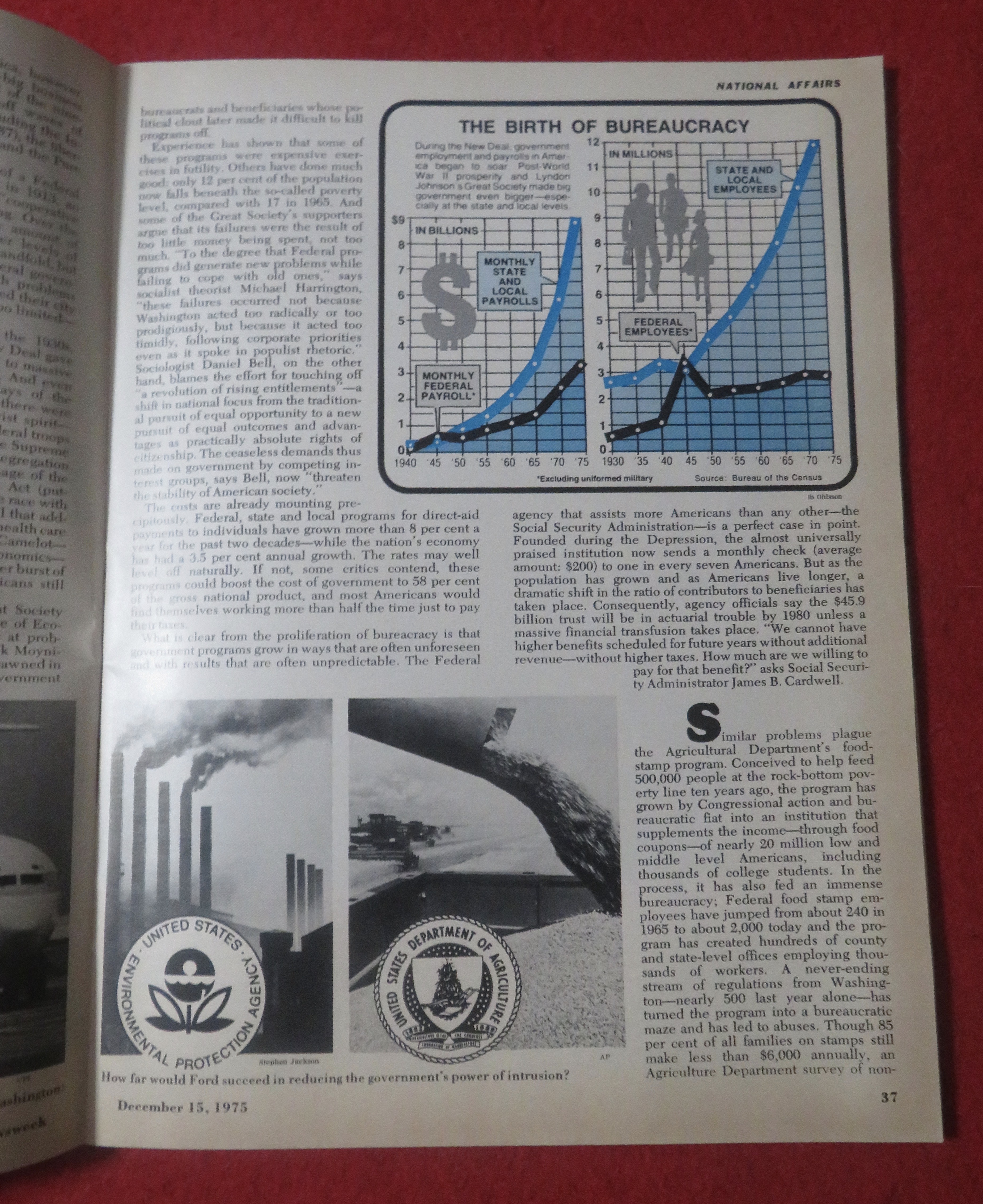 Newsweek Magazine December 15, 1975 Big Government